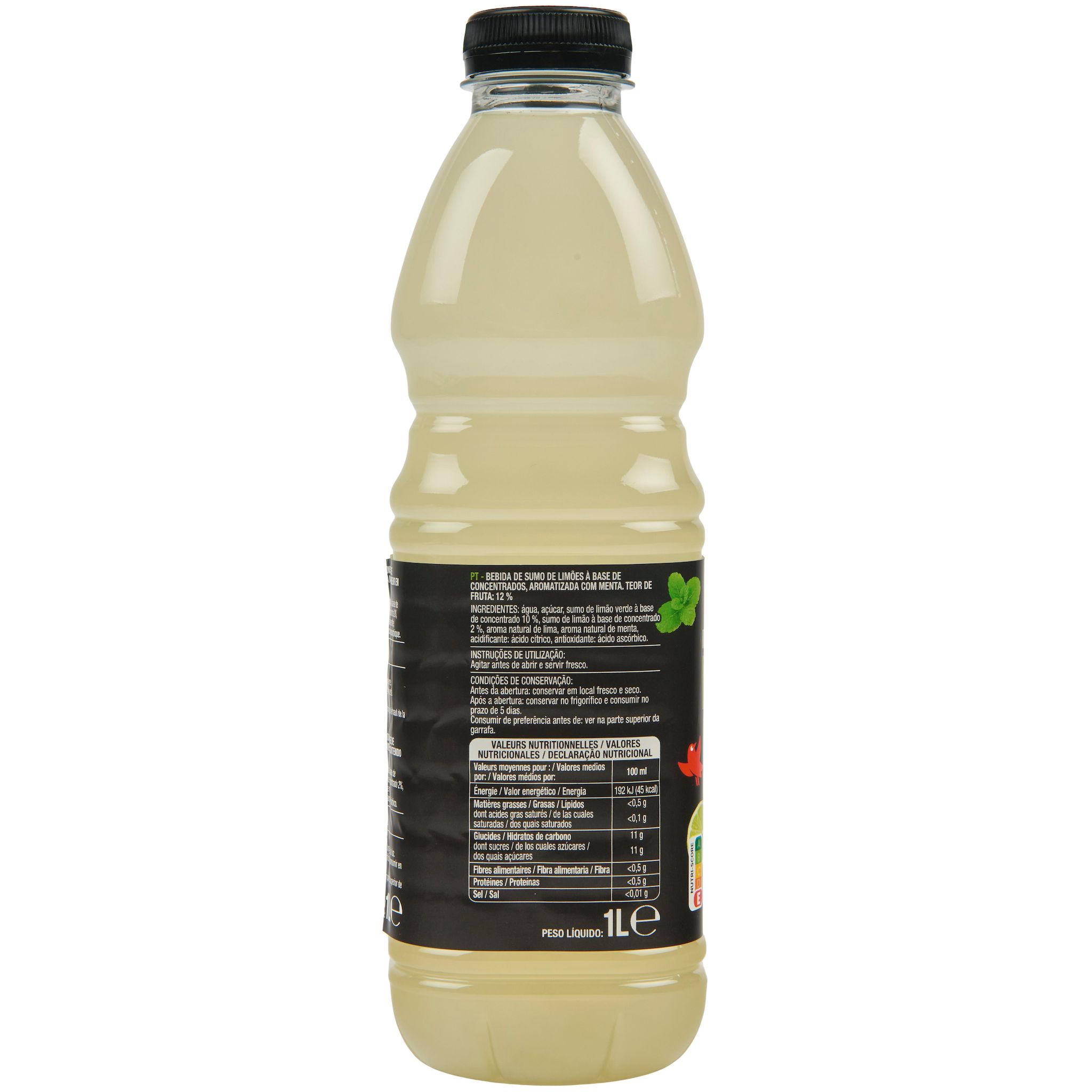 Voir la diapositive 2 : AUCHAN Boisson au jus de fruit sans alcool mojito 1l