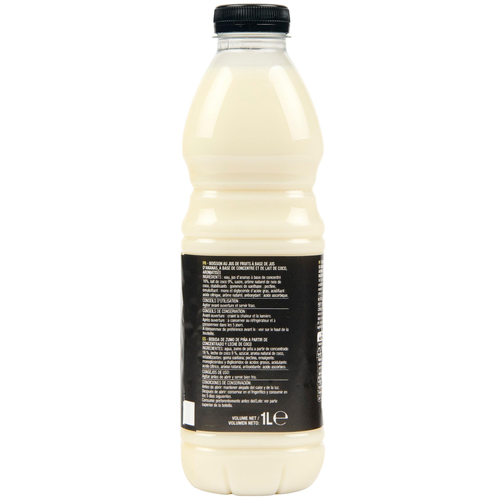 Voir la diapositive 4 : AUCHAN Boisson Pina Colada bouteille verre 1l