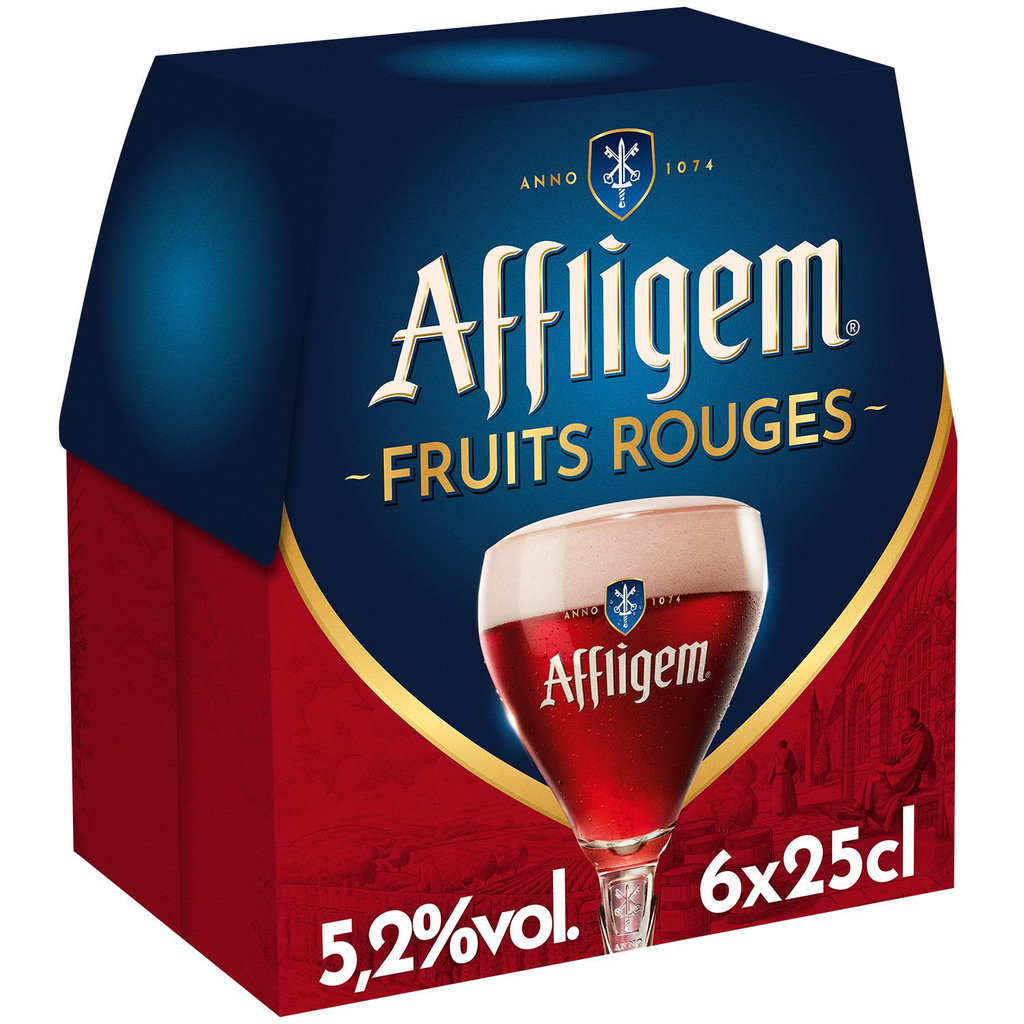AFFLIGEM Bière belge d'abbaye aux fruits rouges 5,2% pack bouteilles 6x25cl