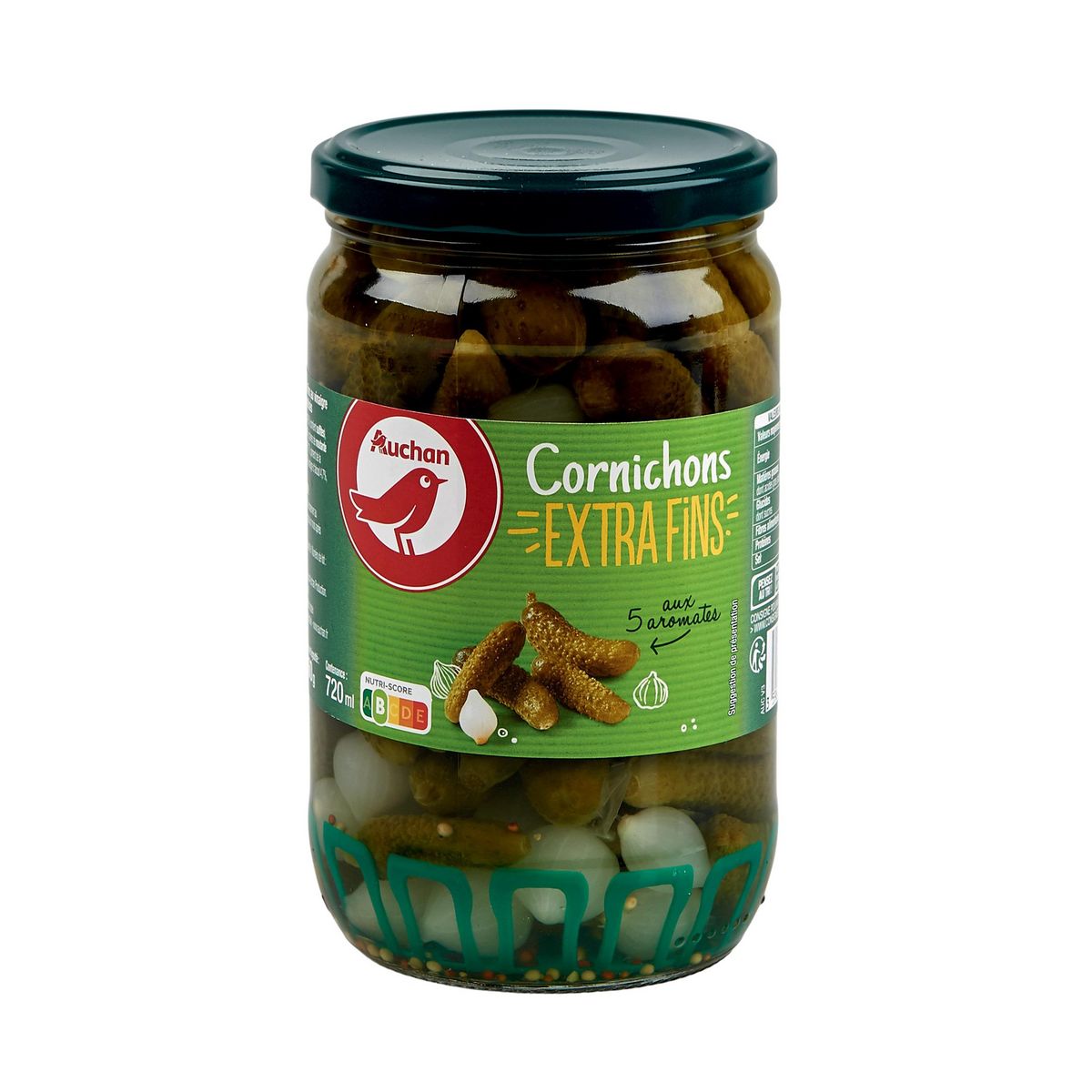 AUCHAN Cornichons extra fins aux 5 aromates 360g