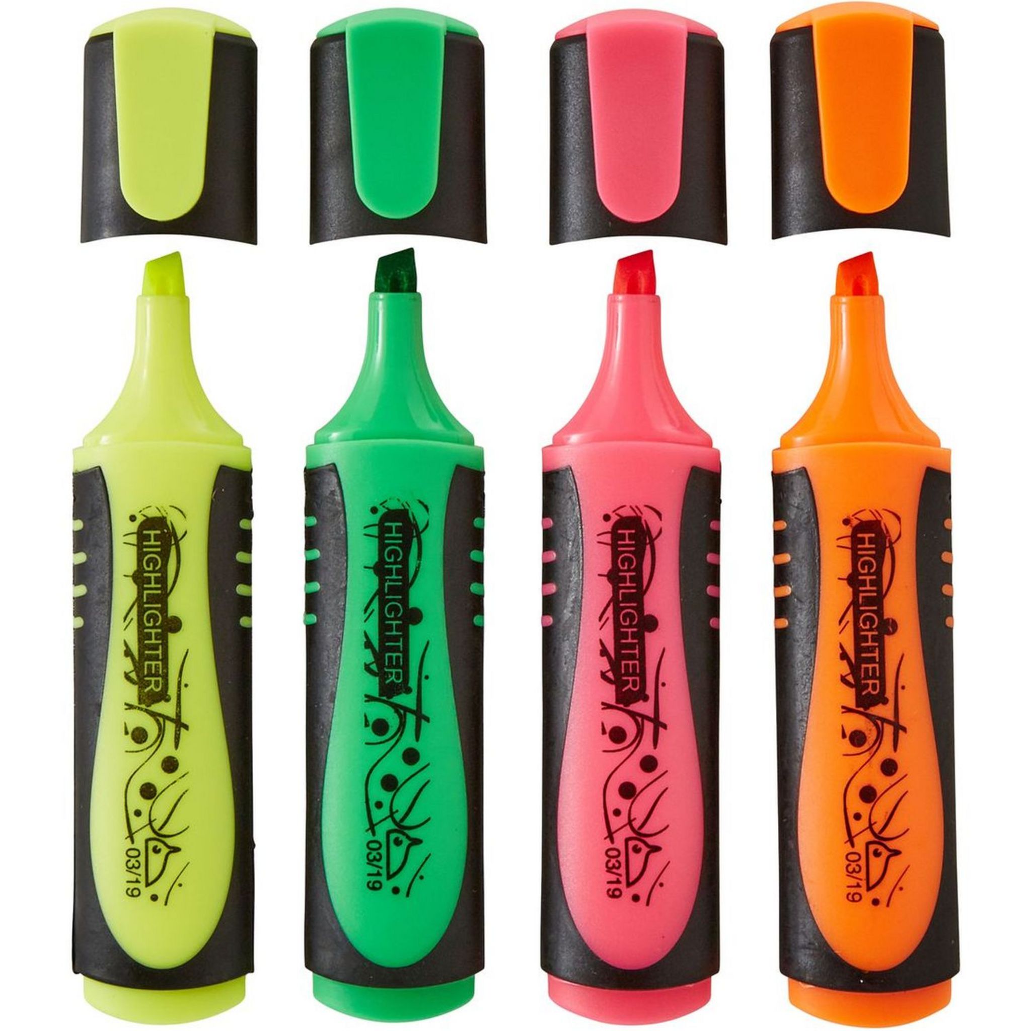 Voir la diapositive 2 : AUCHAN Surligneurs classiques plats assortiment fantaisie