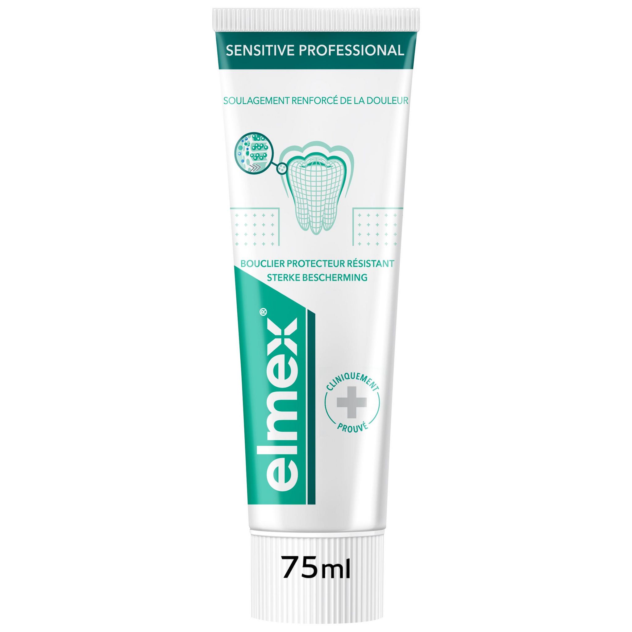 Voir la diapositive 2 : ELMEX Dentifrice sensitive professionnel 2x75ml