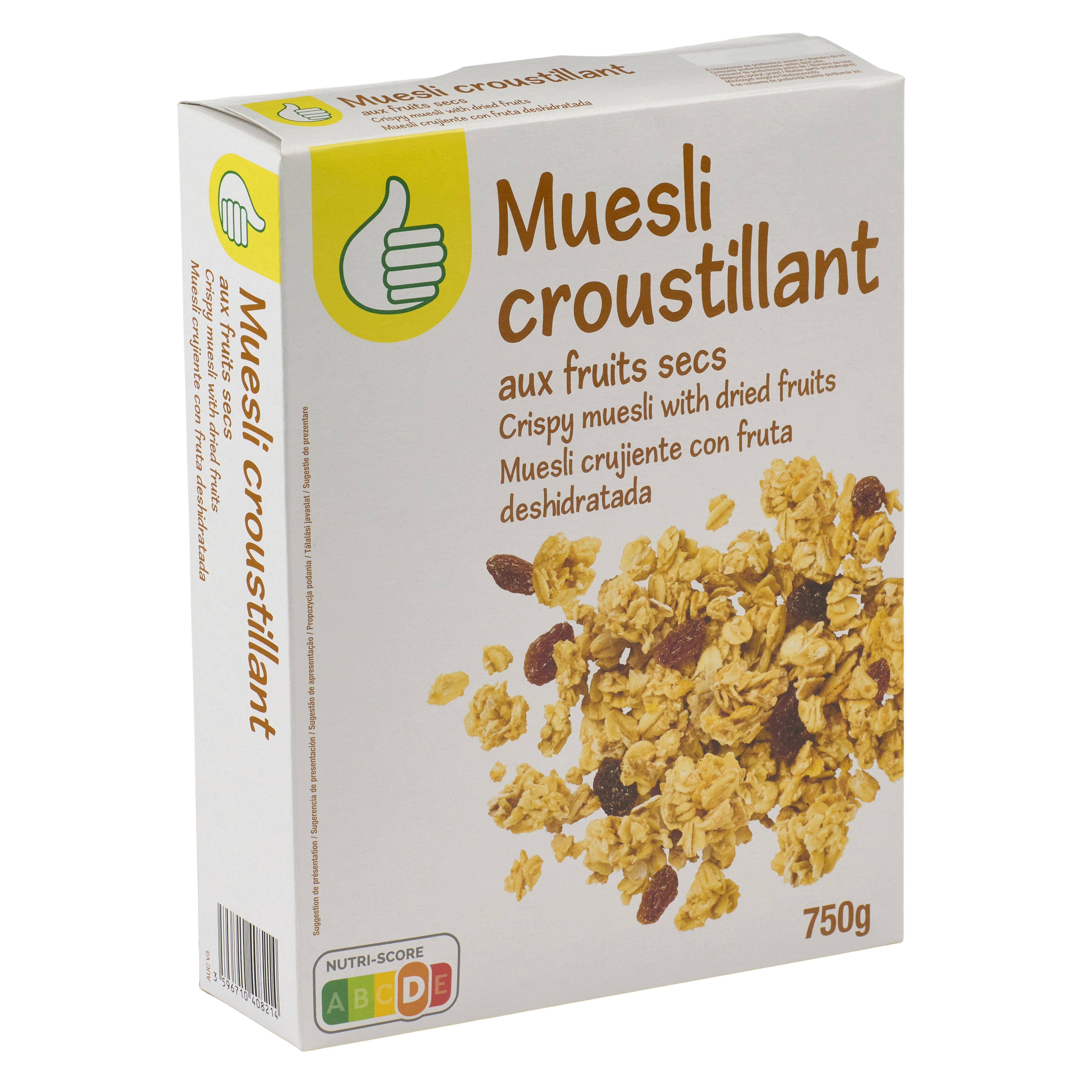 Voir la diapositive 2 : POUCE Muesli croustillant aux fruits secs maxi format 750g