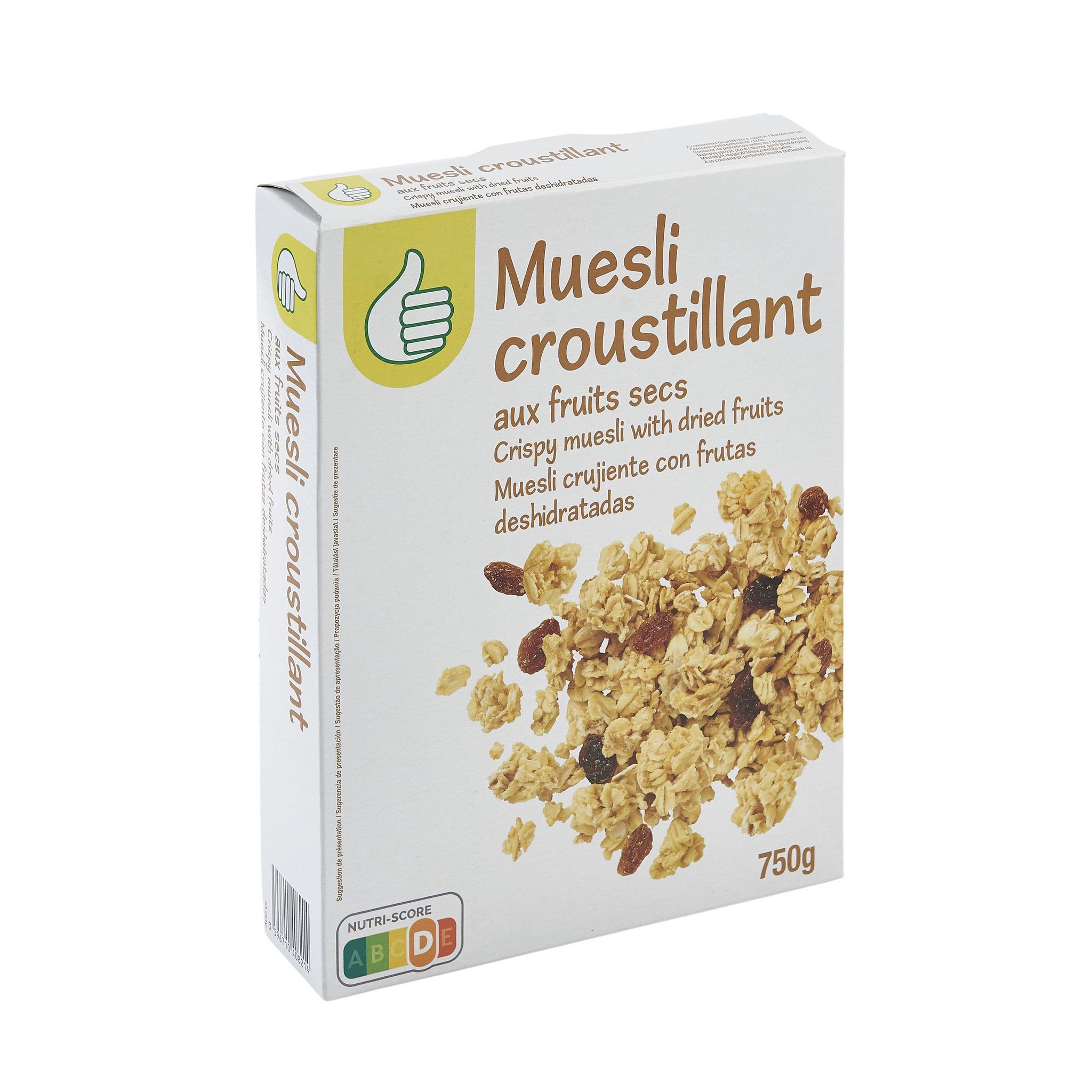 Voir la diapositive 2 : POUCE Muesli croustillant aux fruits secs maxi format 750g