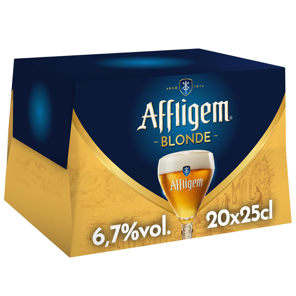 AFFLIGEM Bière blonde belge d'abbaye 6,7% pack bouteilles 20x25cl