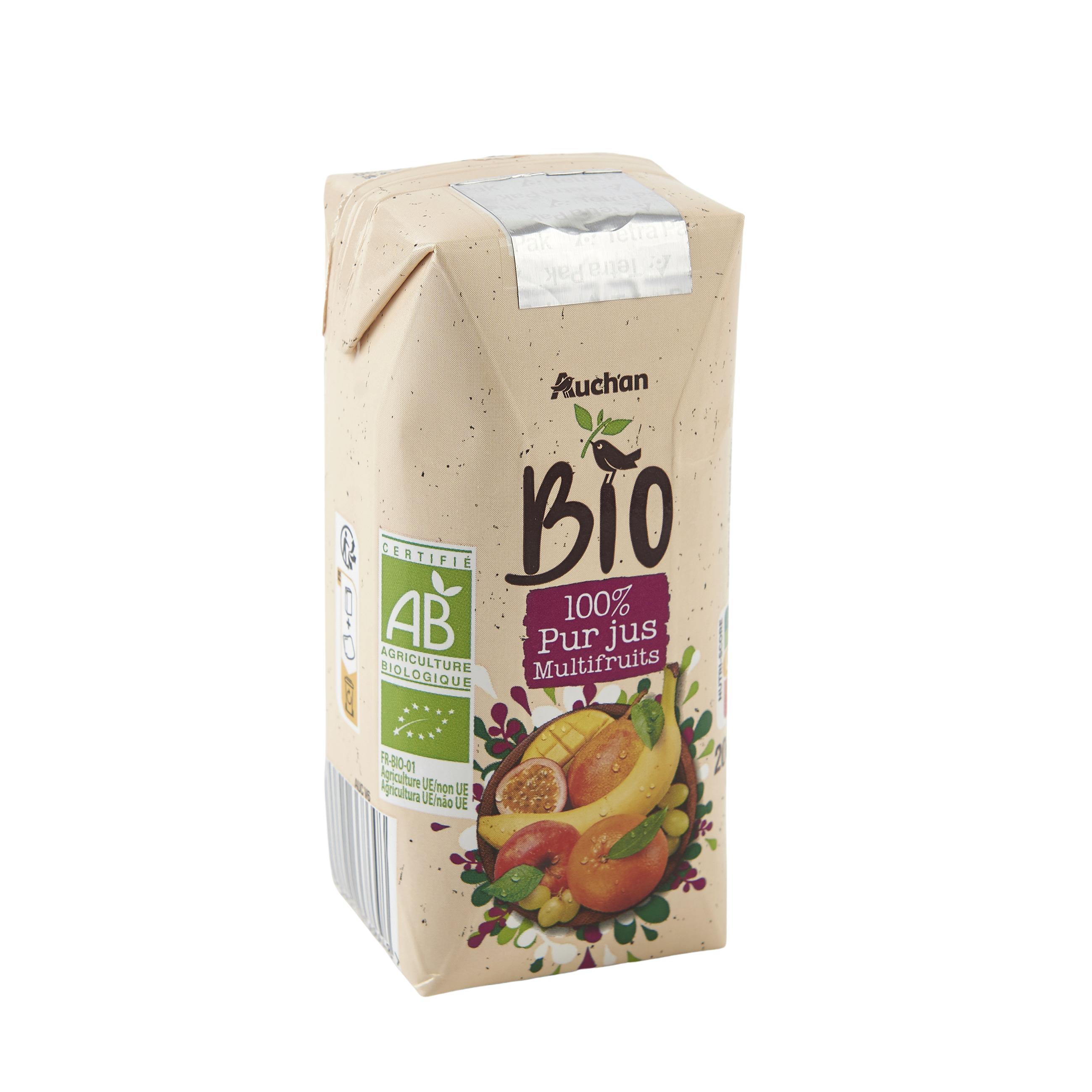 Voir la diapositive 2 : AUCHAN BIO Pur jus multifruits 20cl