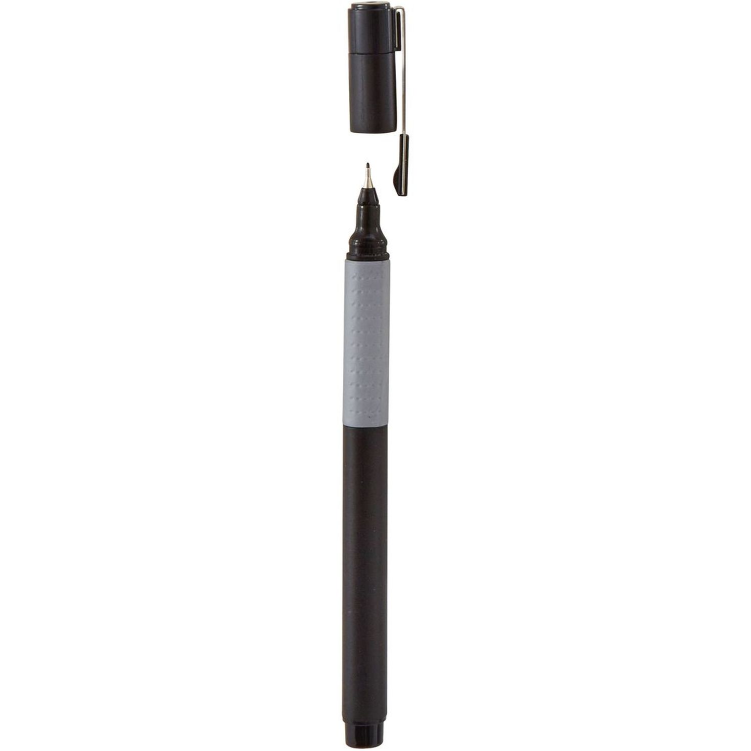 Voir la diapositive 2 : AUCHAN Stylo feutre noir à pointe fine 0,5 mm
