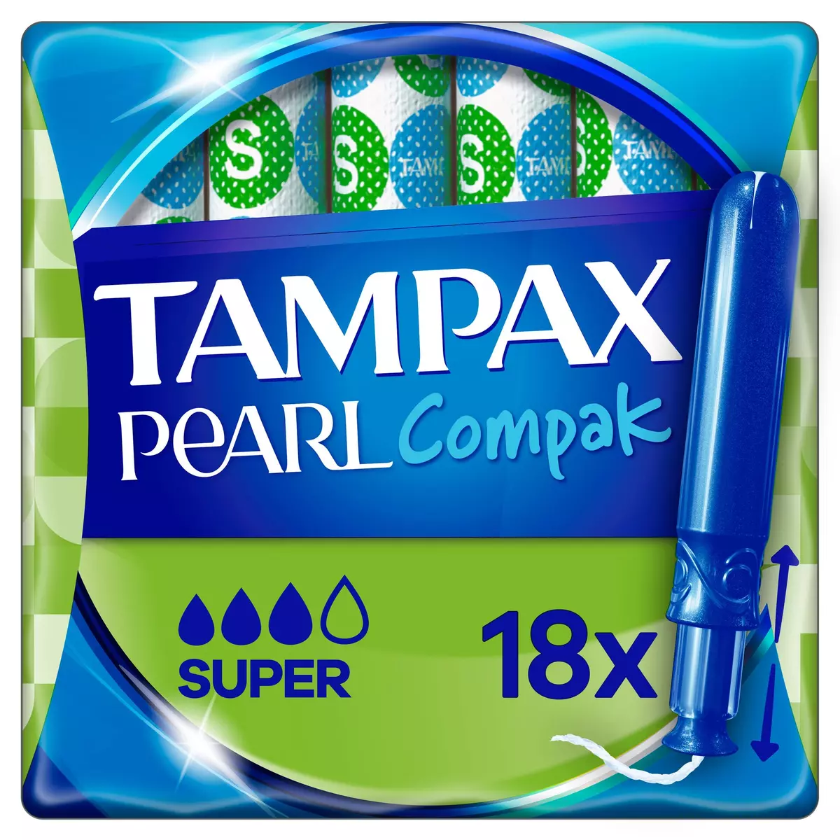 TAMPAX Pearl Compak tampons avec applicateur super 18 tampons