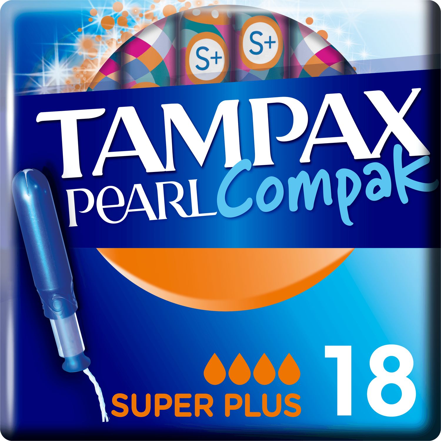 Voir la diapositive 4 : TAMPAX Compak Pearl tampons avec applicateur super plus 18 tampons