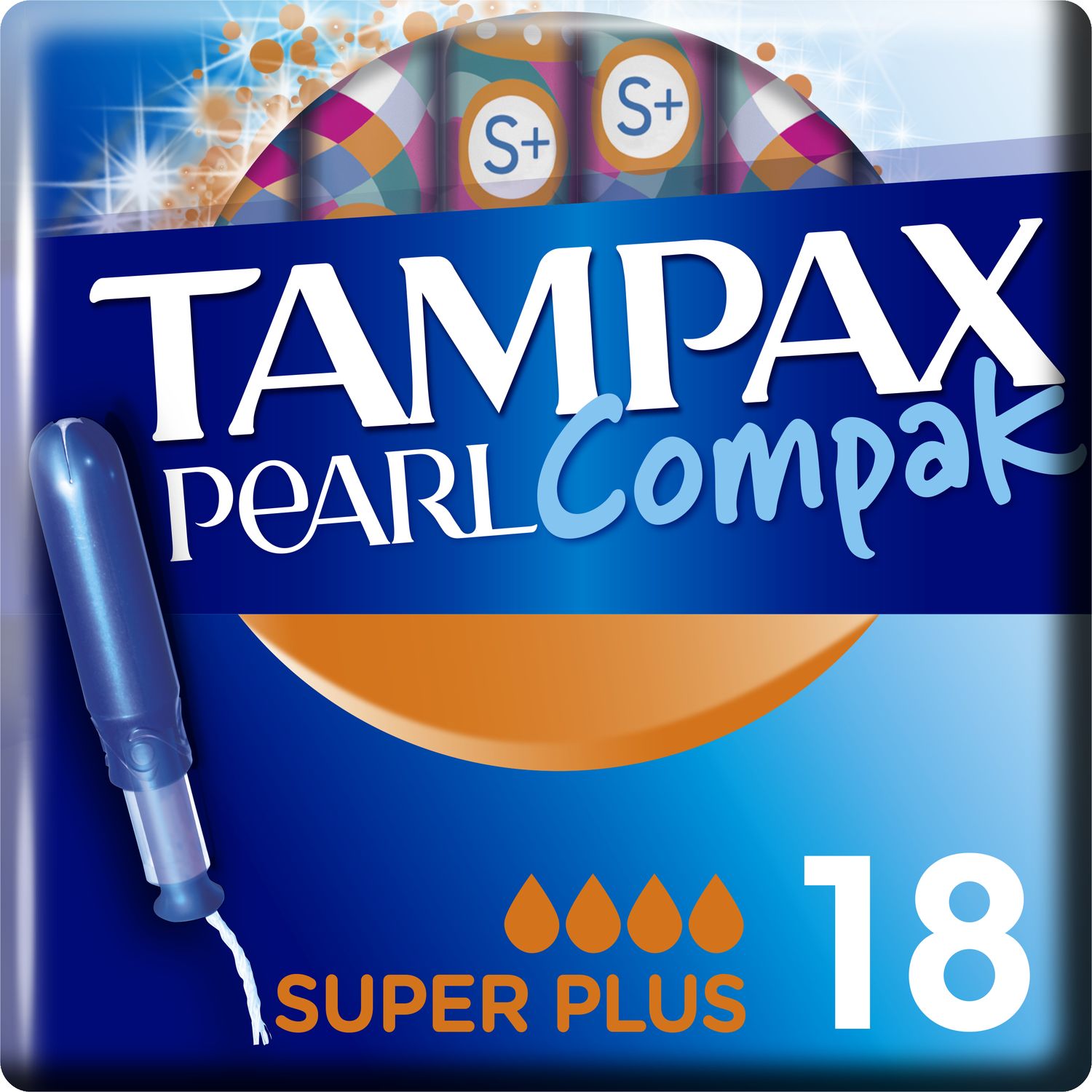 Voir la diapositive 5 : TAMPAX Compak Pearl tampons avec applicateur super plus 18 tampons