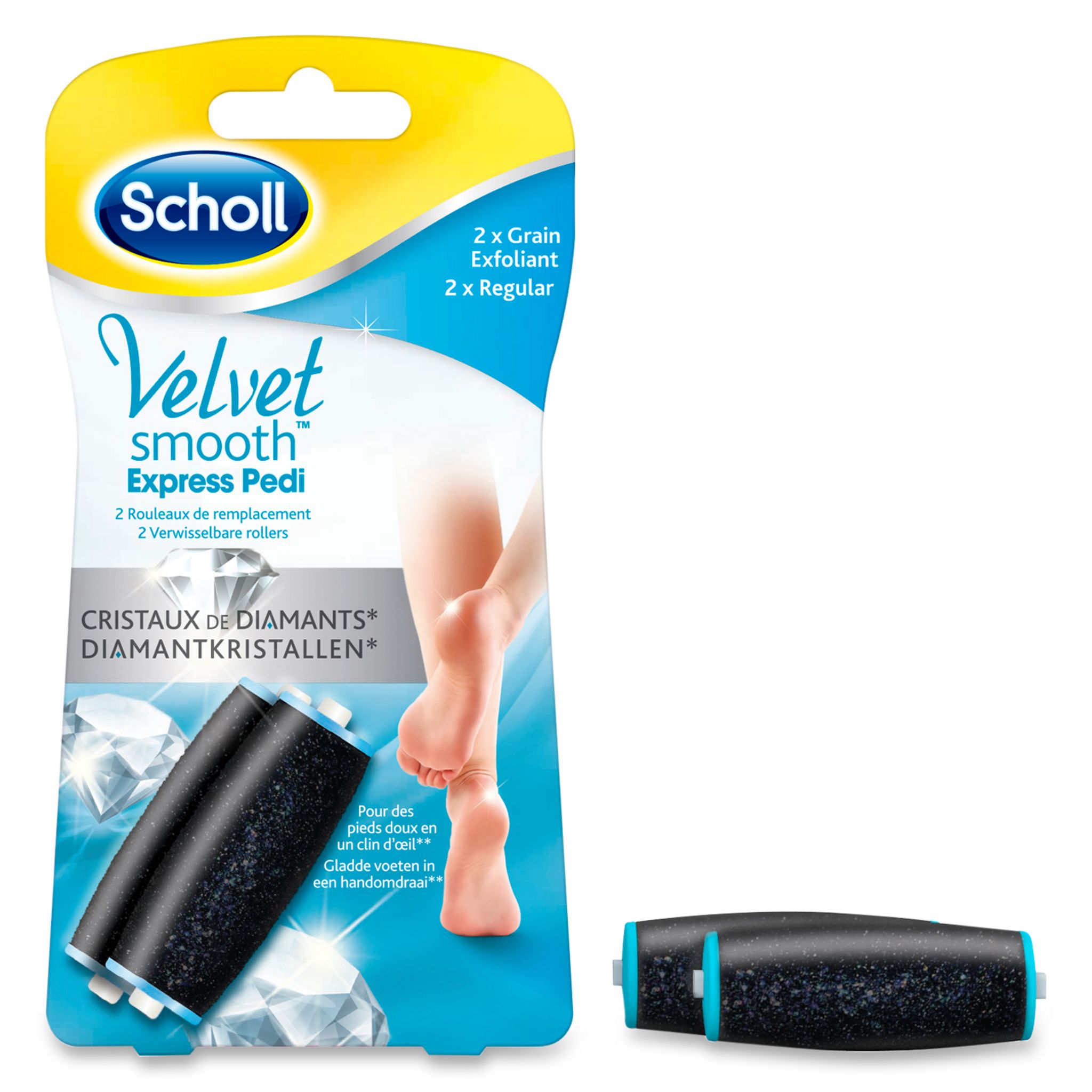 Voir la diapositive 2 : SCHOLL Rouleaux de remplacement pour Velvet Smooth grain exfoliant regular 2 recharges