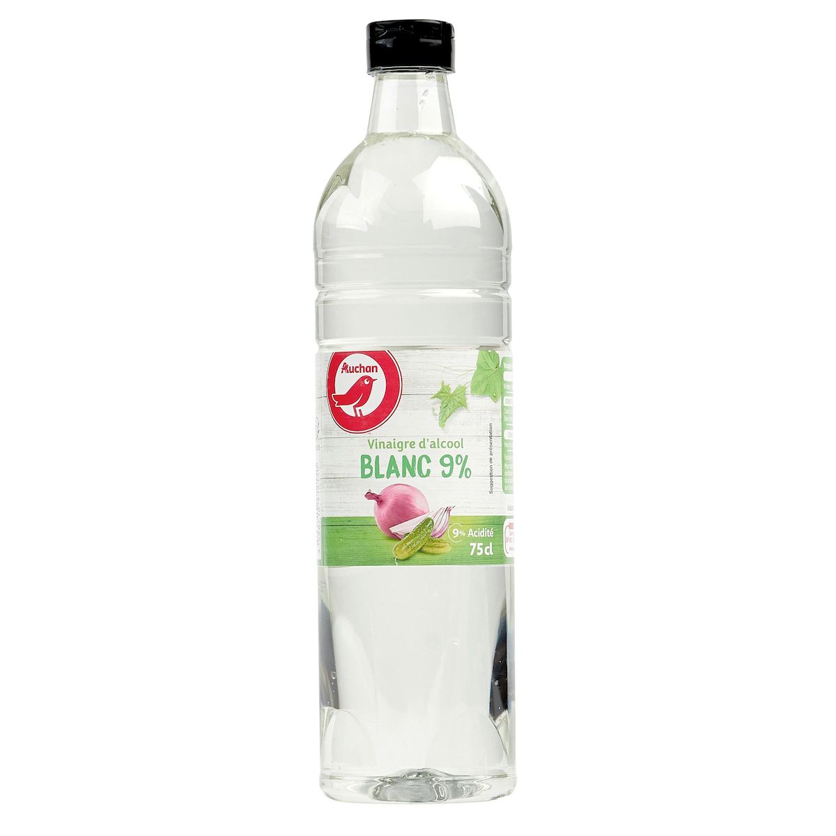 AUCHAN Vinaigre d'alcool blanc 9% d'acidité 75cl