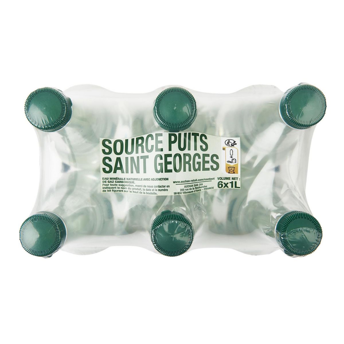 AUCHAN Eau minérale pétillante 6x1l