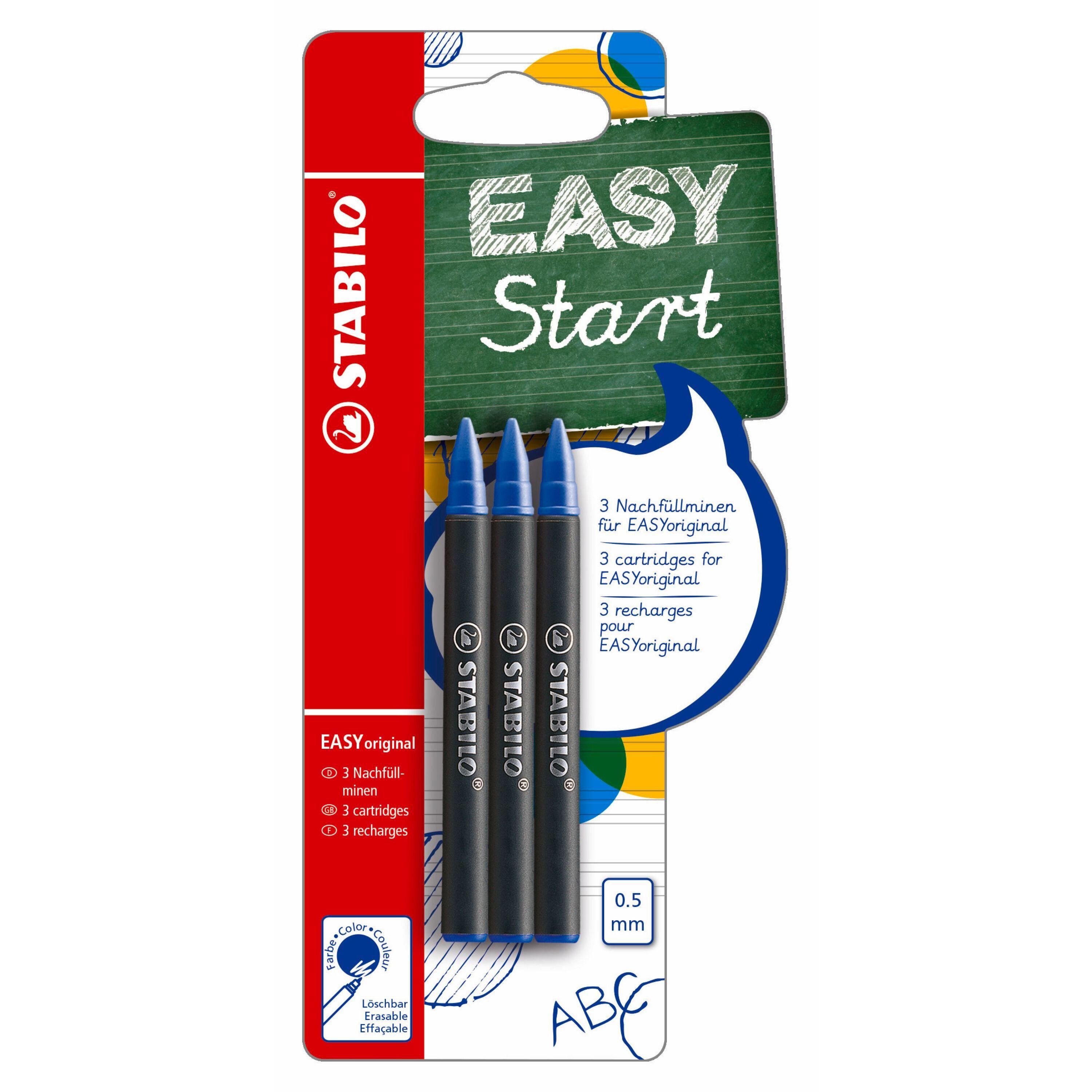 STABILO Set de 3 recharges Stabilo EasyOriginal 0,5mm Bleu