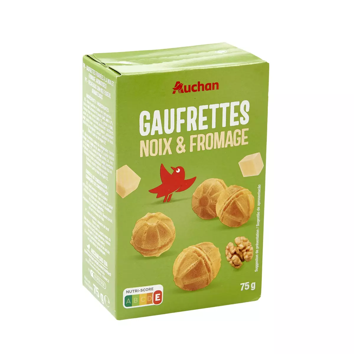 AUCHAN Gaufrettes noix fromage 75g