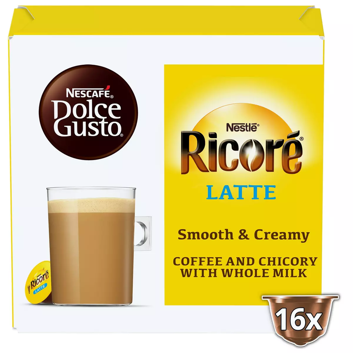 DOLCE GUSTO Capsules de Ricoré Latte compatibles Dolce Gusto 16 capsules  168g pas cher 