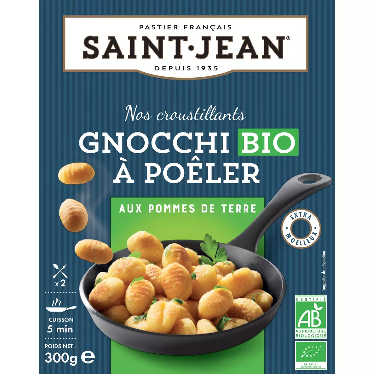 SAINT JEAN Gnocchi à poêler Bio 2 portions 300 g