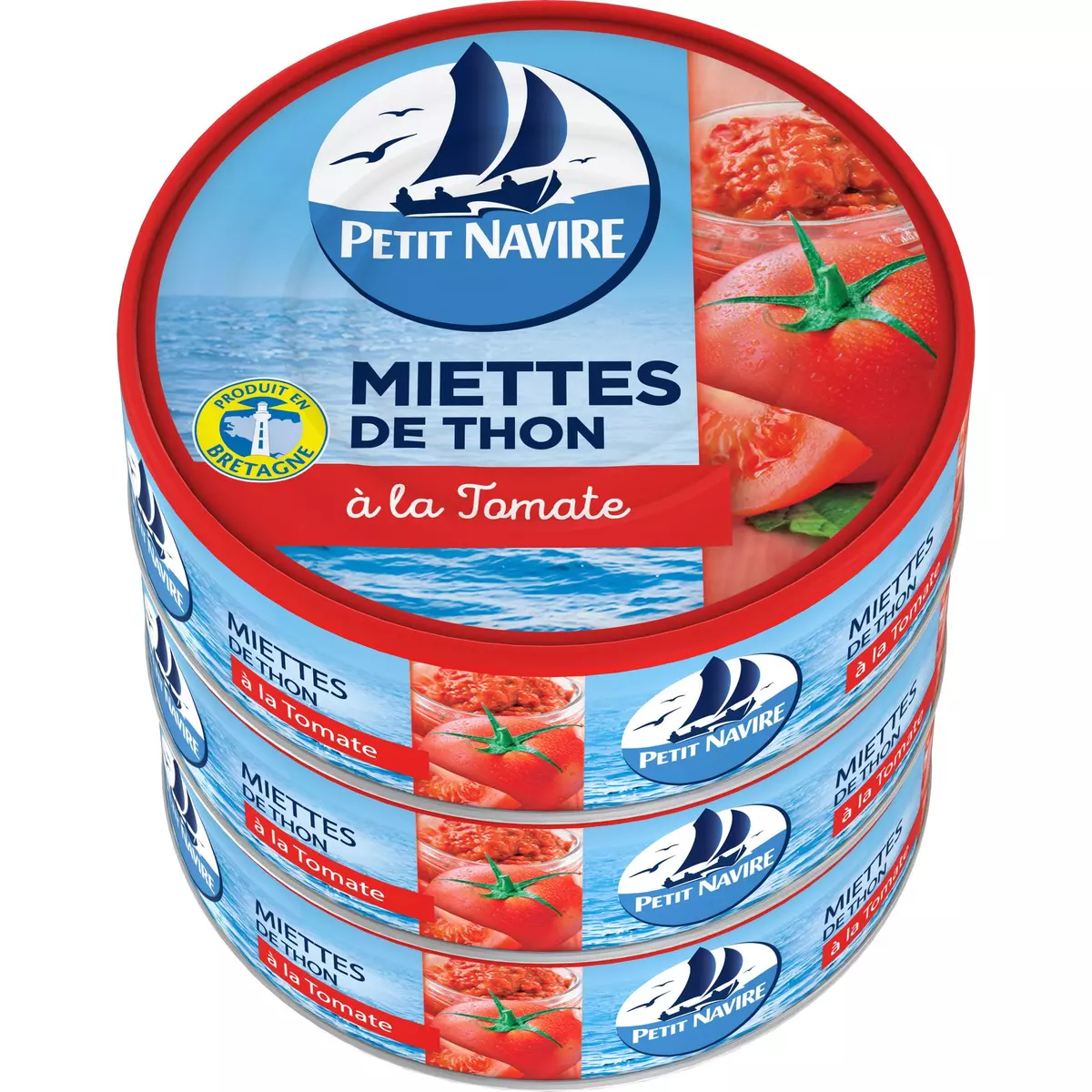 PETIT NAVIRE Miettes de thon à la tomate, produit en Bretagne 2x80g