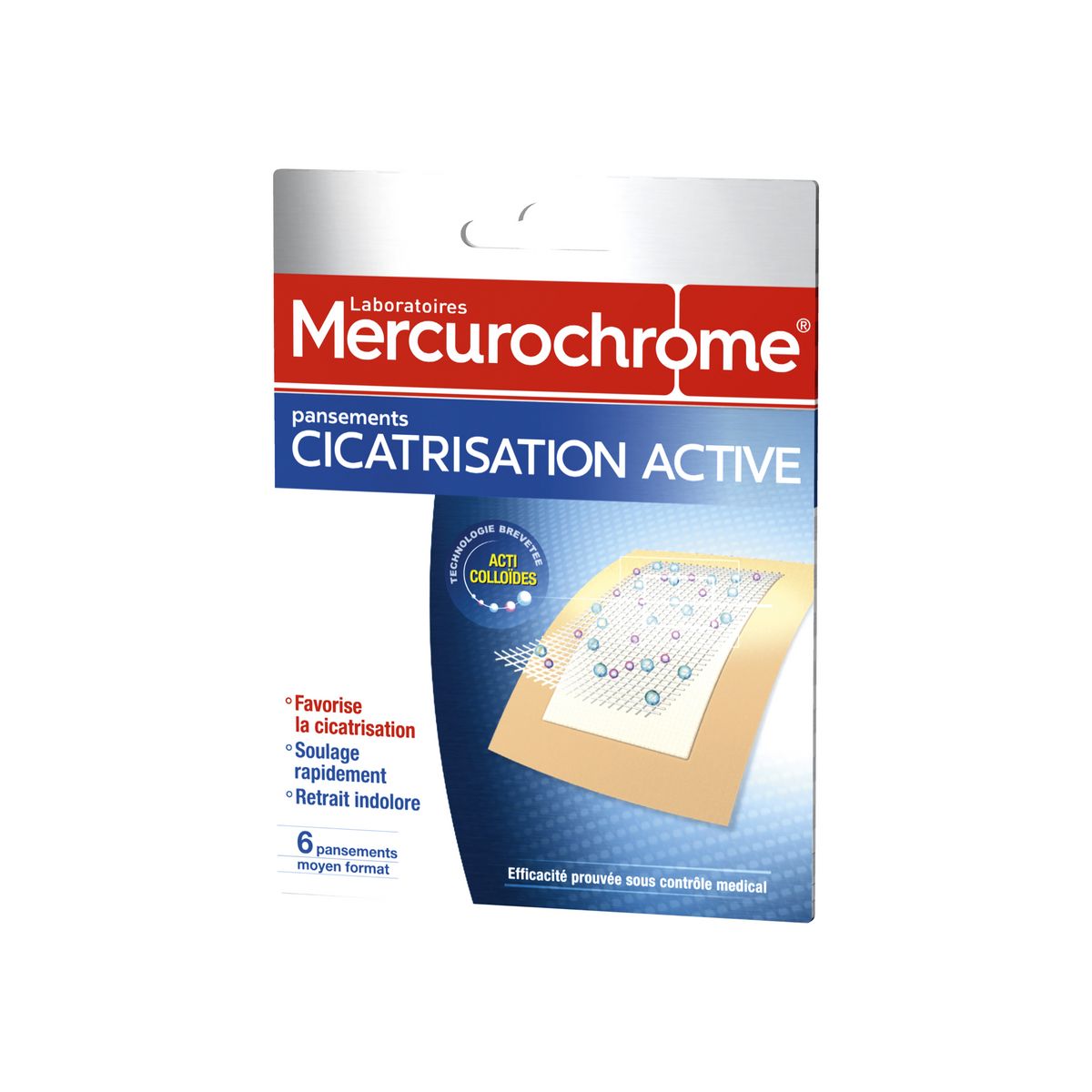 MERCUROCHROME Pansements cicatrisation active 6 pansements