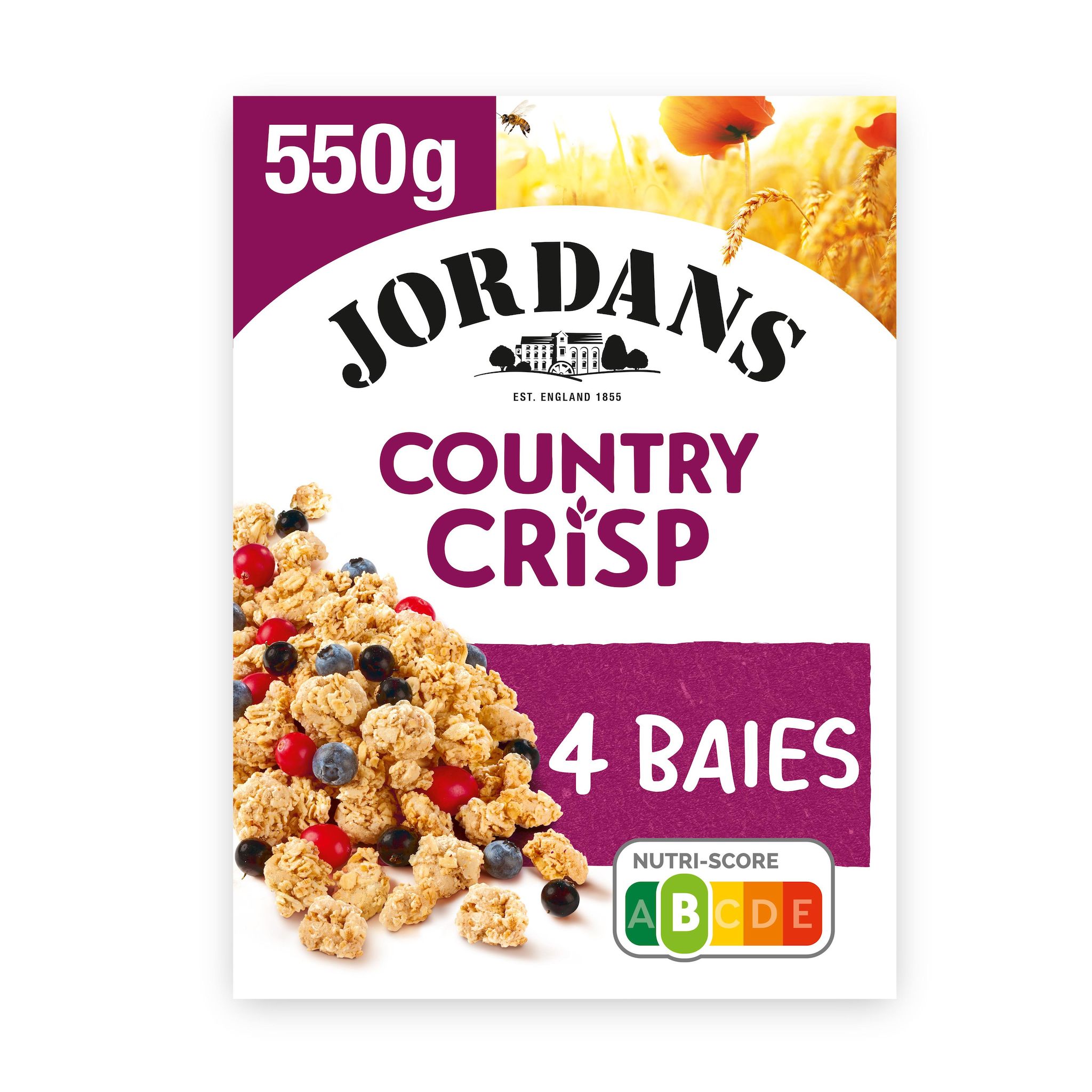 Voir la diapositive 2 : JORDAN'S Country crisp 4 baies 550g