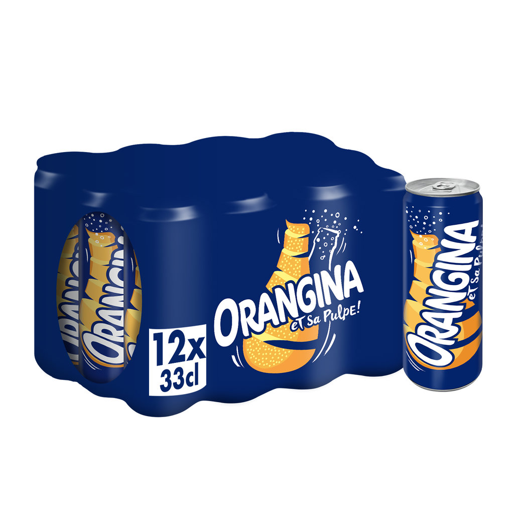 ORANGINA Boisson gazeuse à l'orange boîtes slim 12x33cl