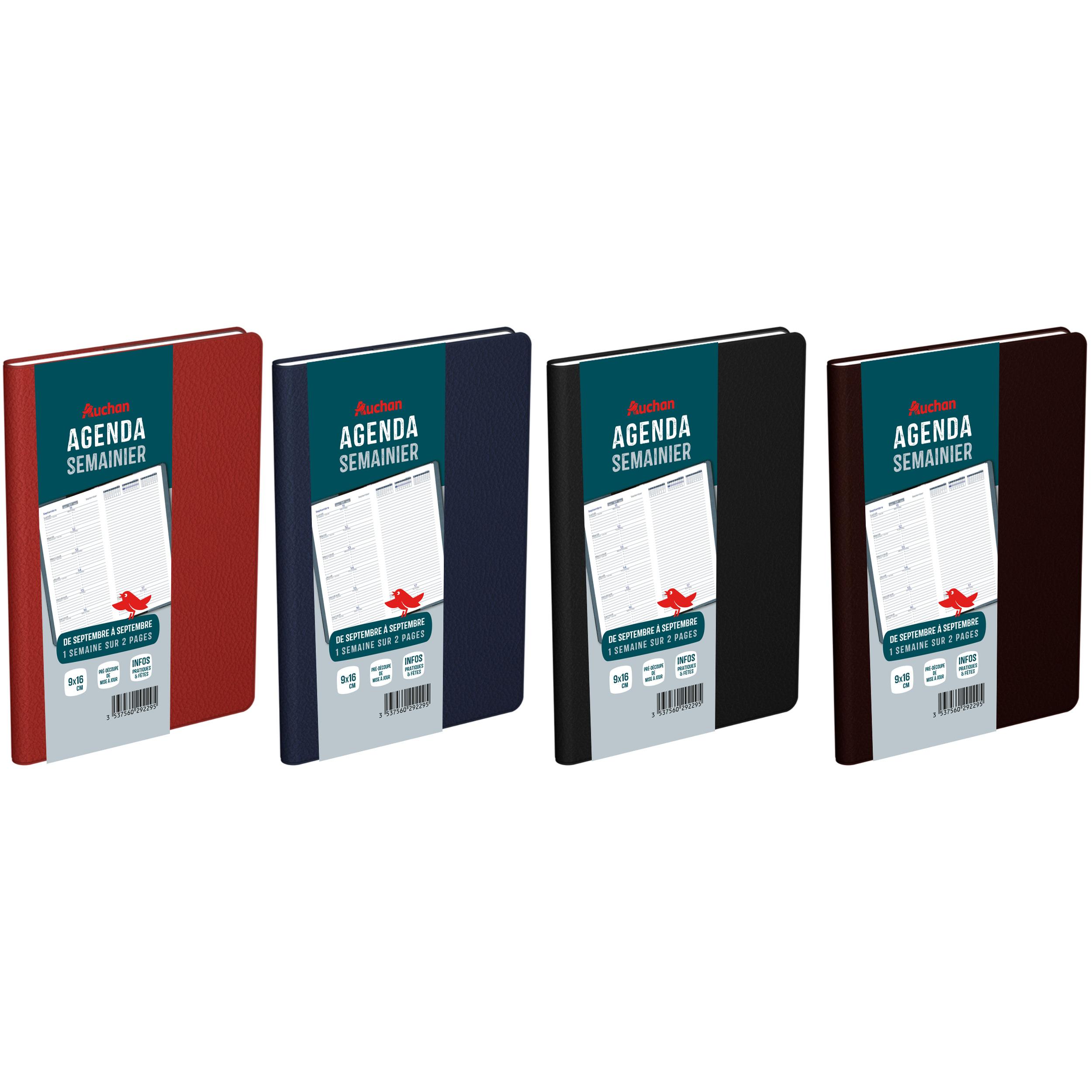 AUCHAN Agenda semainier 128 pages, format 10x15