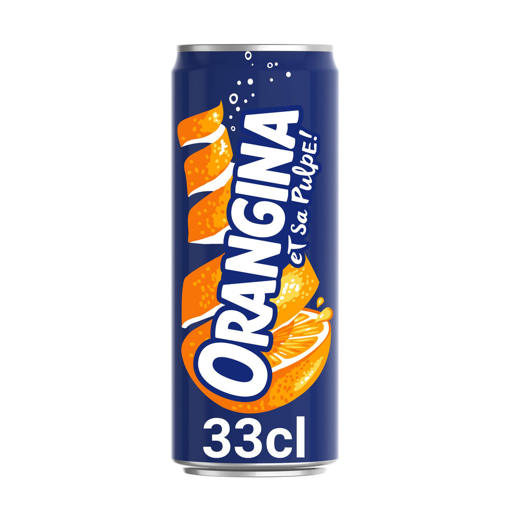 ORANGINA Boisson gazeuse à la pulpe de fruits jaunes boîte slim 33cl