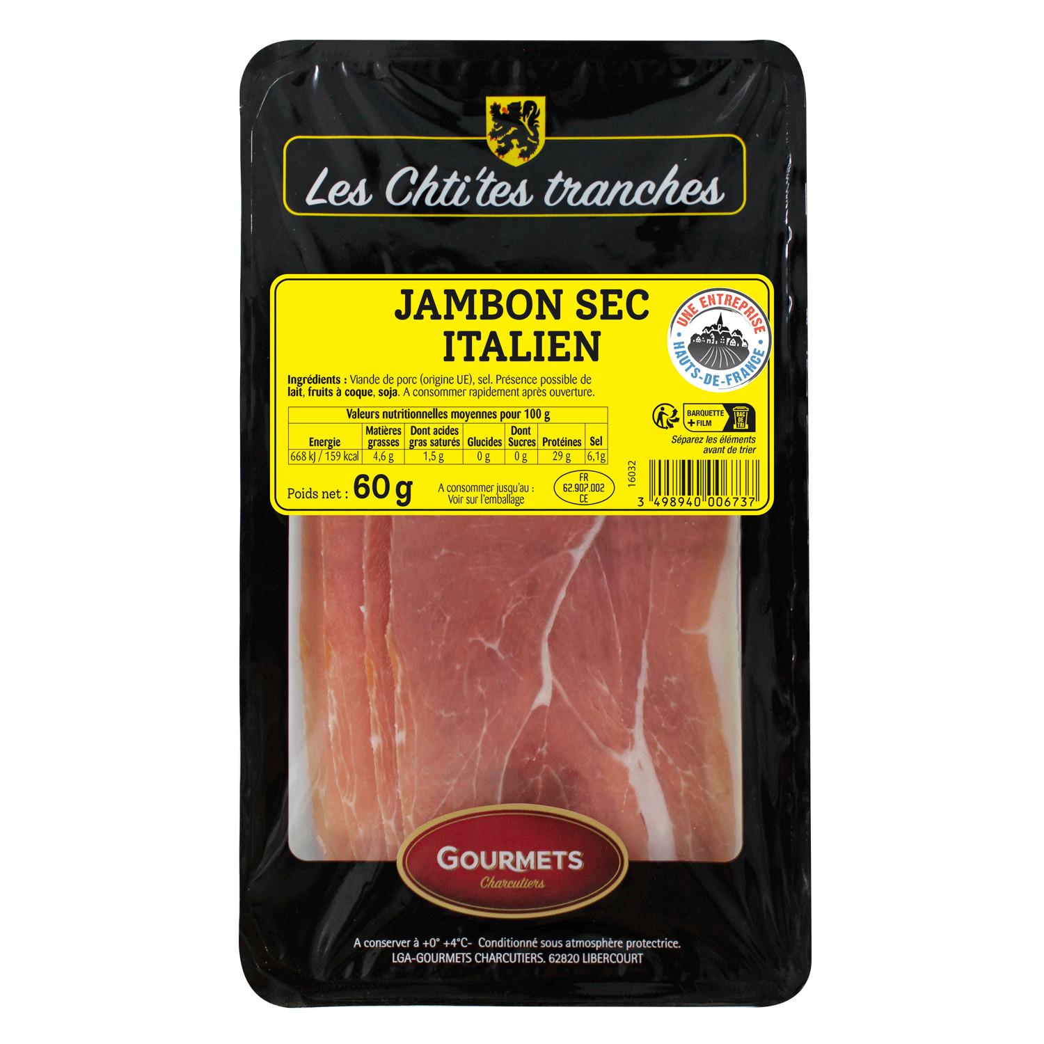 GOURMETS CHARCUTIERS Jambon sec Italien 60g
