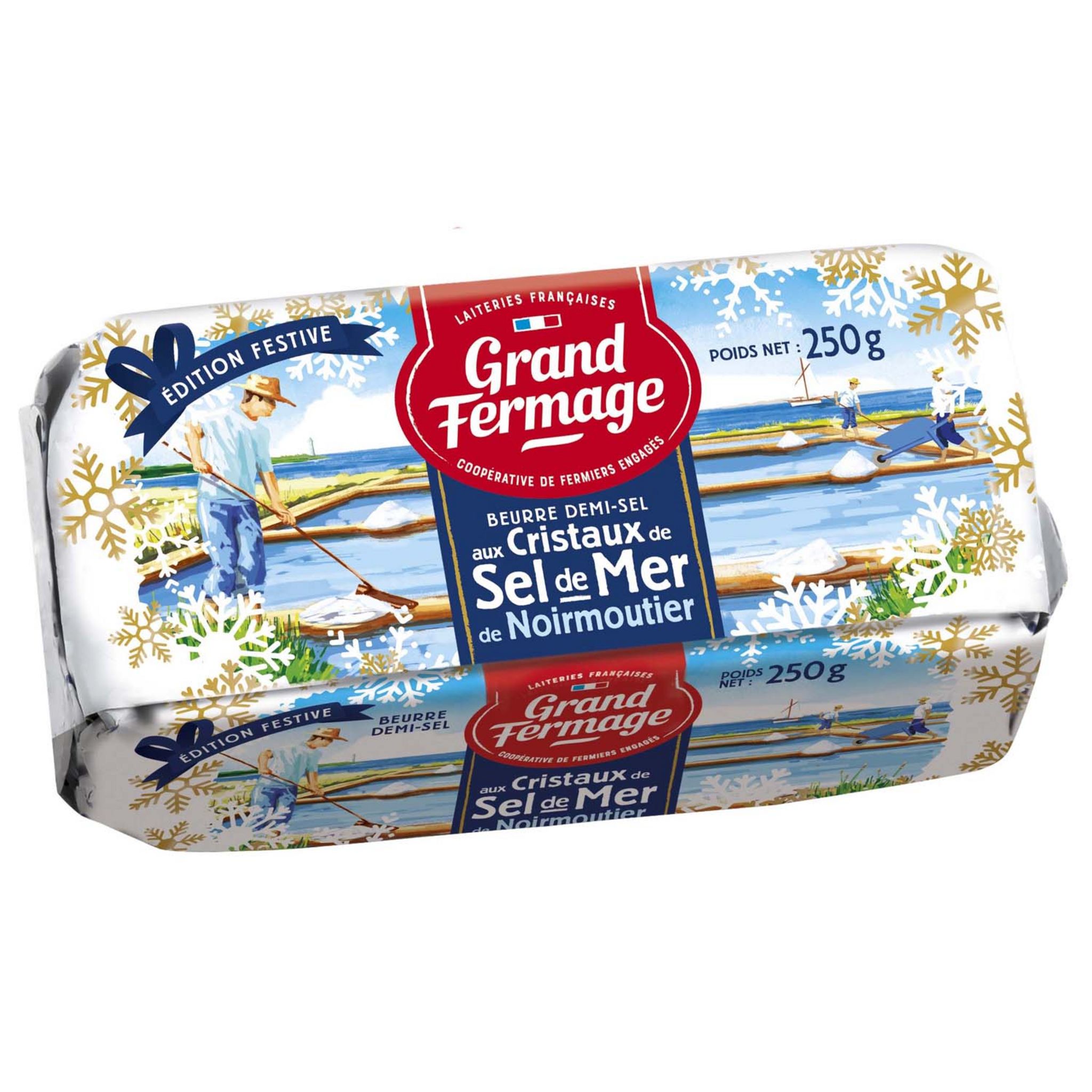 GRAND FERMAGE Beurre Demi-sel Aux Cristaux De Sel De Mer 250g Pas Cher ...