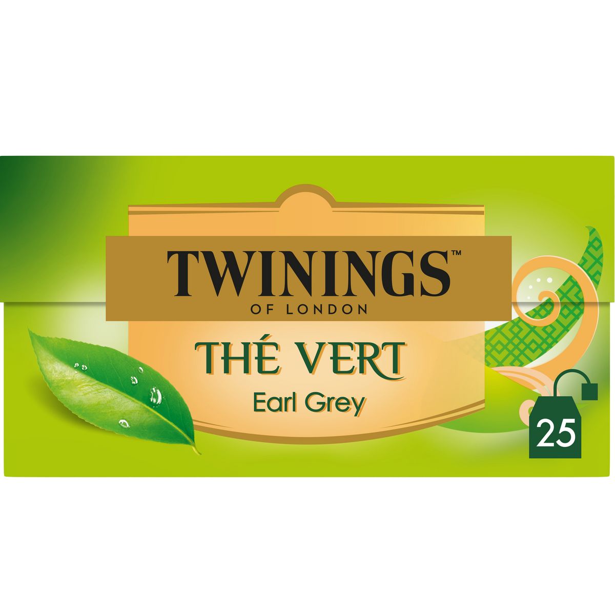 TWININGS Thé vert earl grey  25 sachets 40g