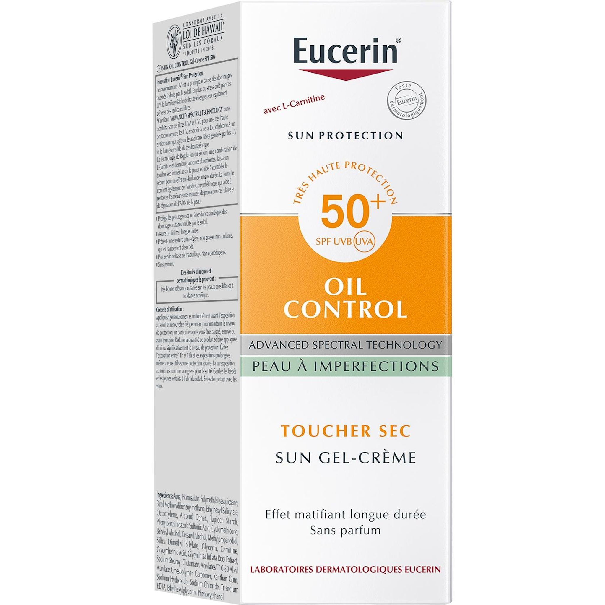 EUCERIN Oil control Sun gel crème toucher sec 50ml