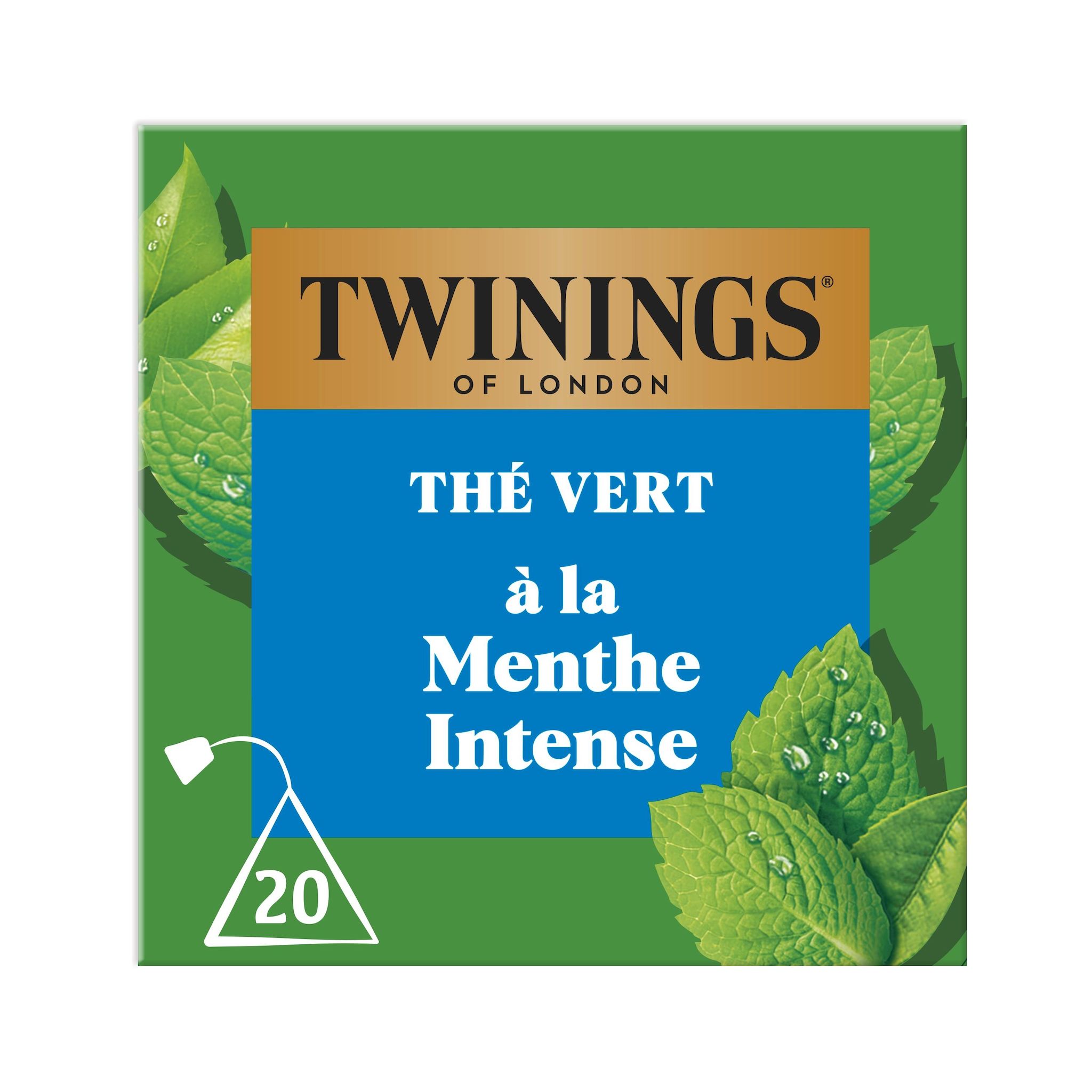 Voir la diapositive 2 : TWININGS Thé vert à la menthe intense 20 sachets 32g