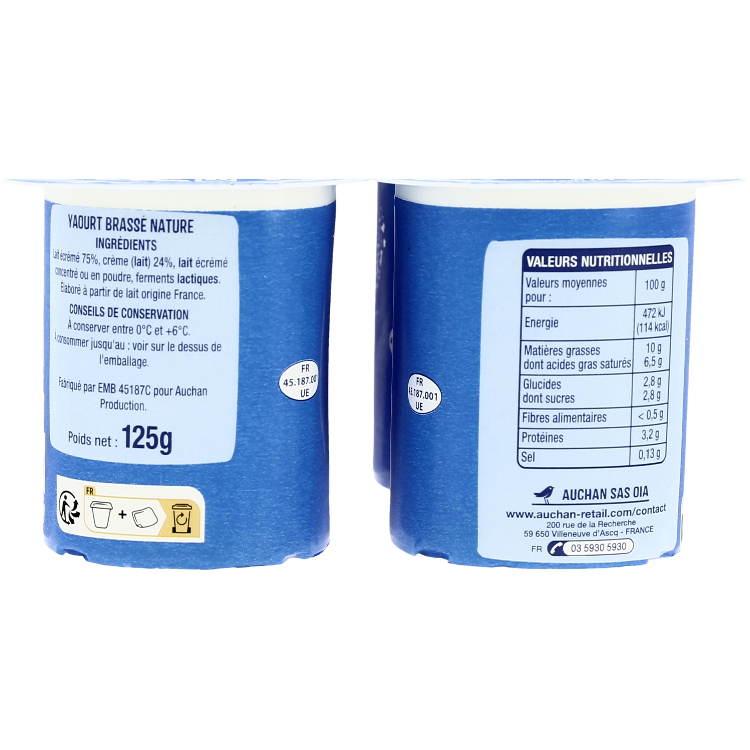 Voir la diapositive 4 : AUCHAN Yaourt à la grecque nature 4x125g