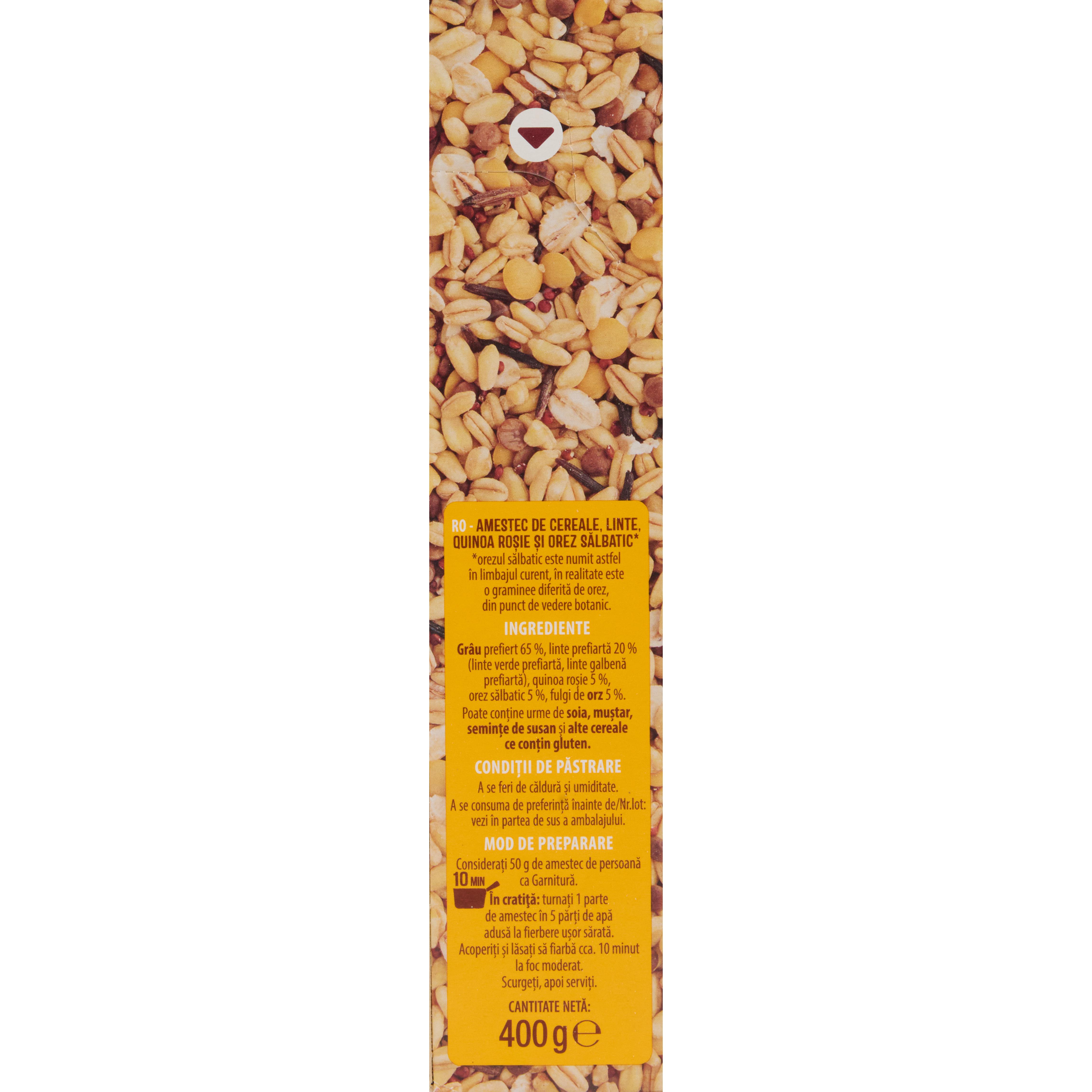 Voir la diapositive 4 : AUCHAN Mélange blé lentilles quinoa rouge prêt en 10 min 8 portions 2x200g
