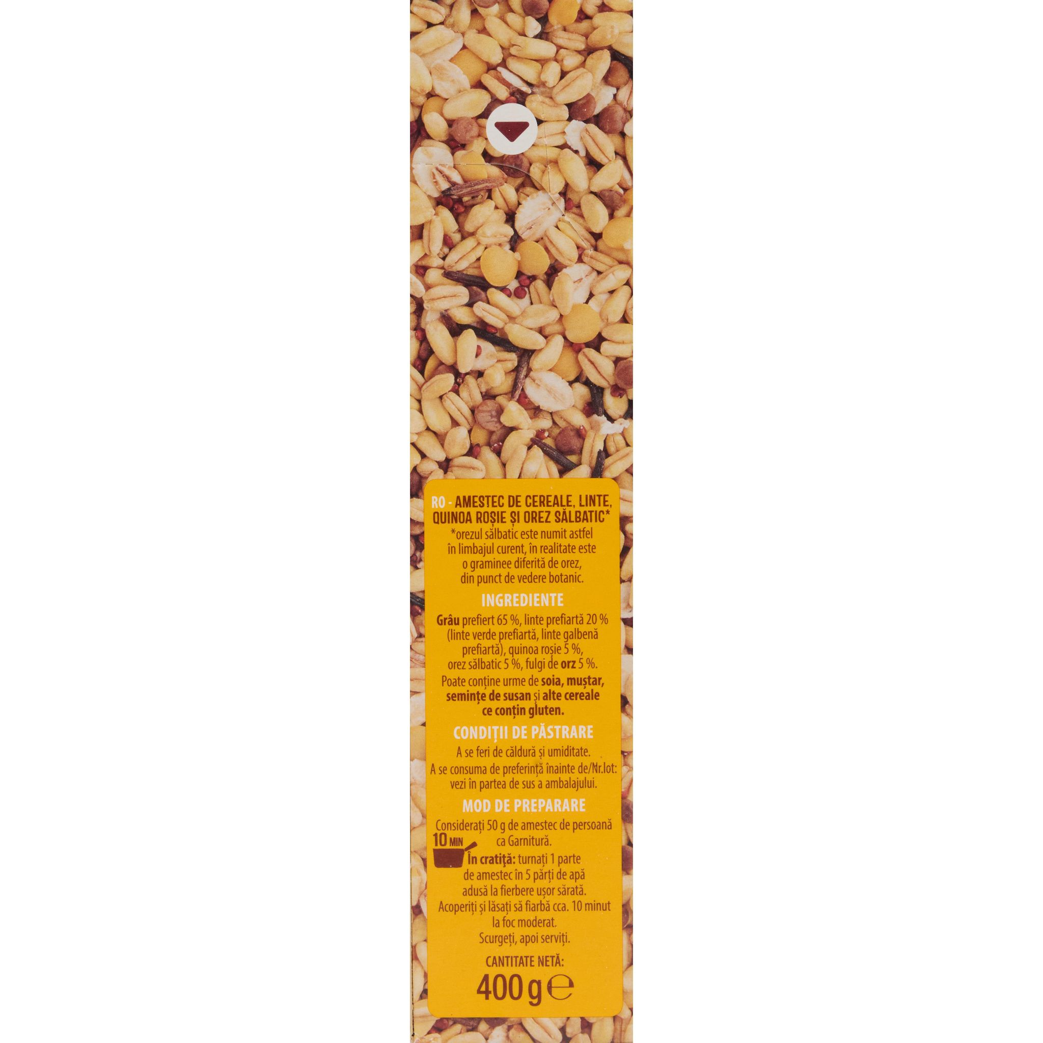 Voir la diapositive 6 : AUCHAN Mélange blé lentilles quinoa rouge prêt en 10 min 8 portions 2x200g