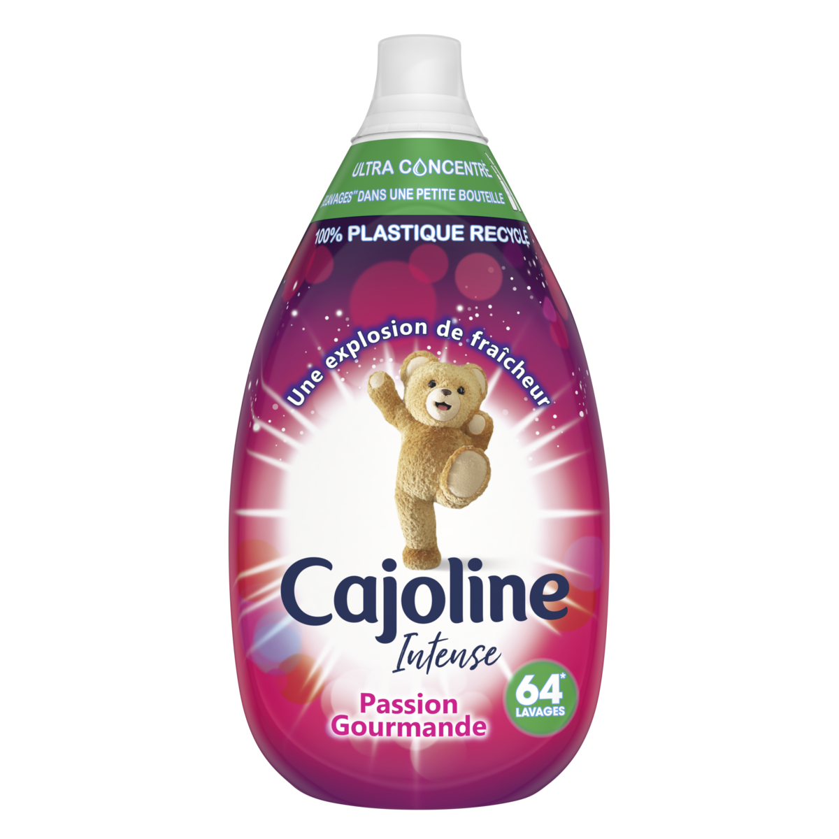 CAJOLINE Assouplissant intense ultra concentré passion gourmande 64 lavages 960ml