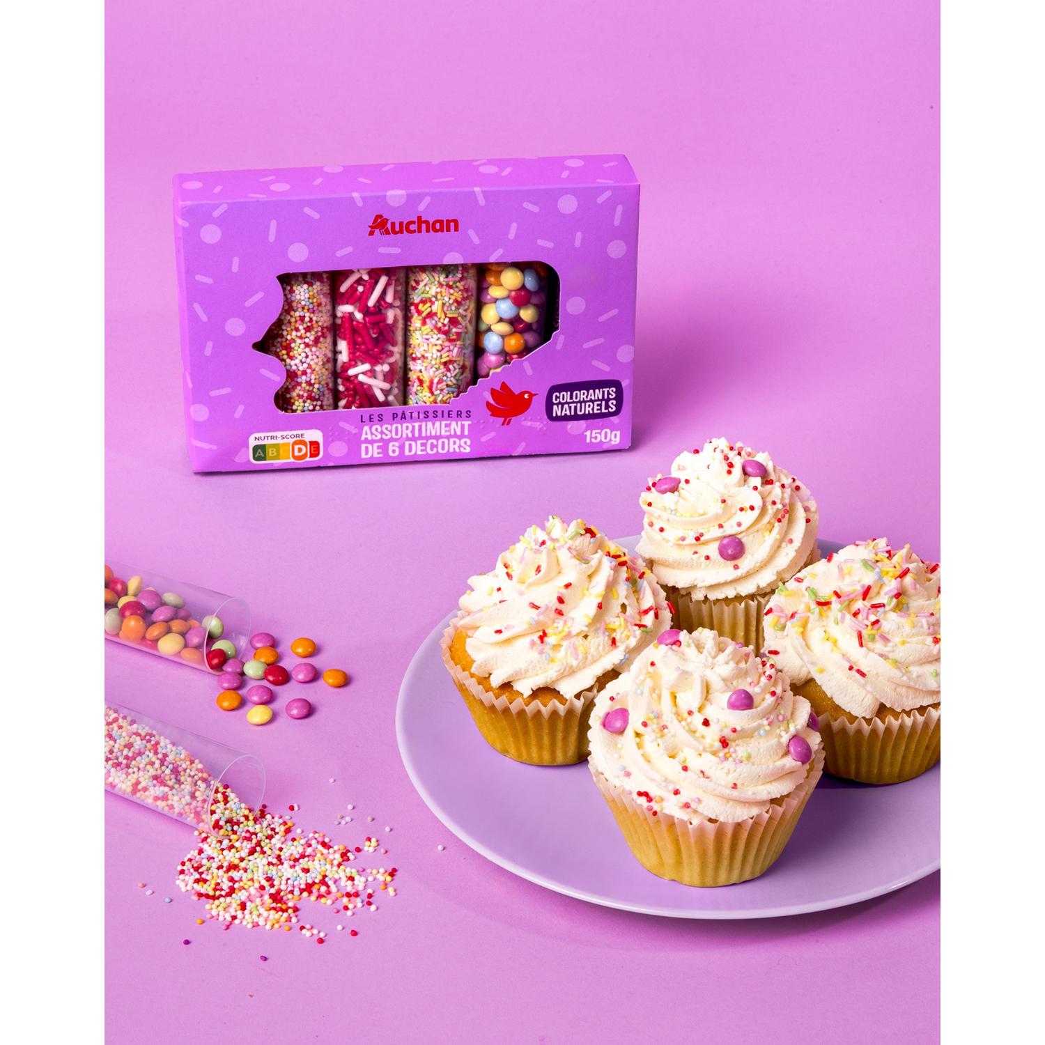 Voir la diapositive 4 : AUCHAN Assortiment de 6 décors pour pâtisserie 6 décors 150g