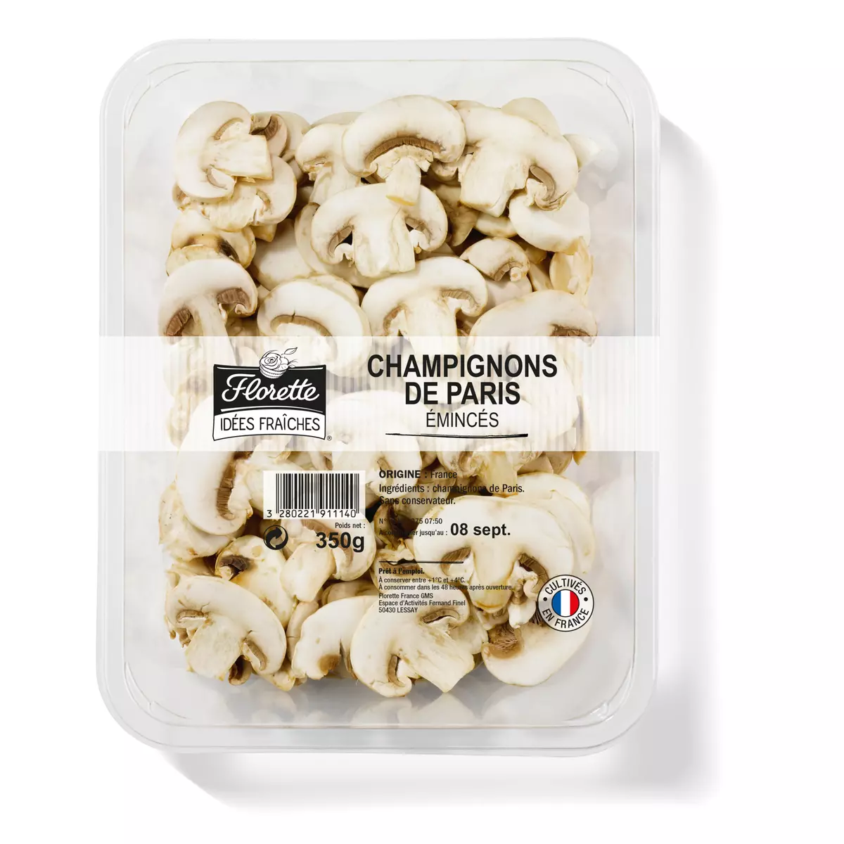 FLORETTE Champignons de Paris émincés 350g