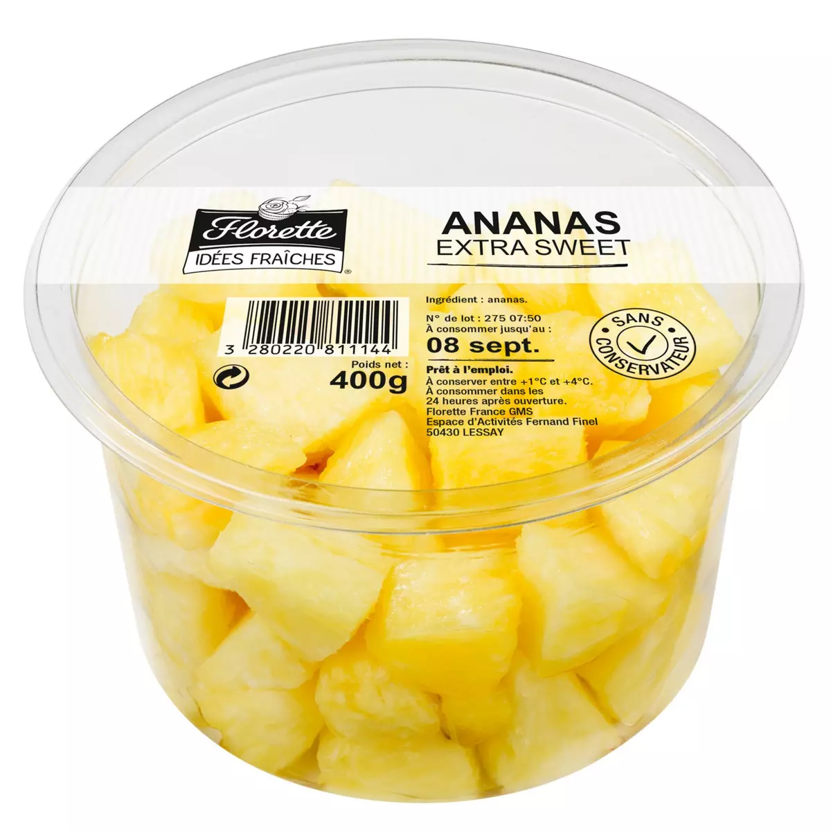 FLORETTE Ananas en morceaux 400g