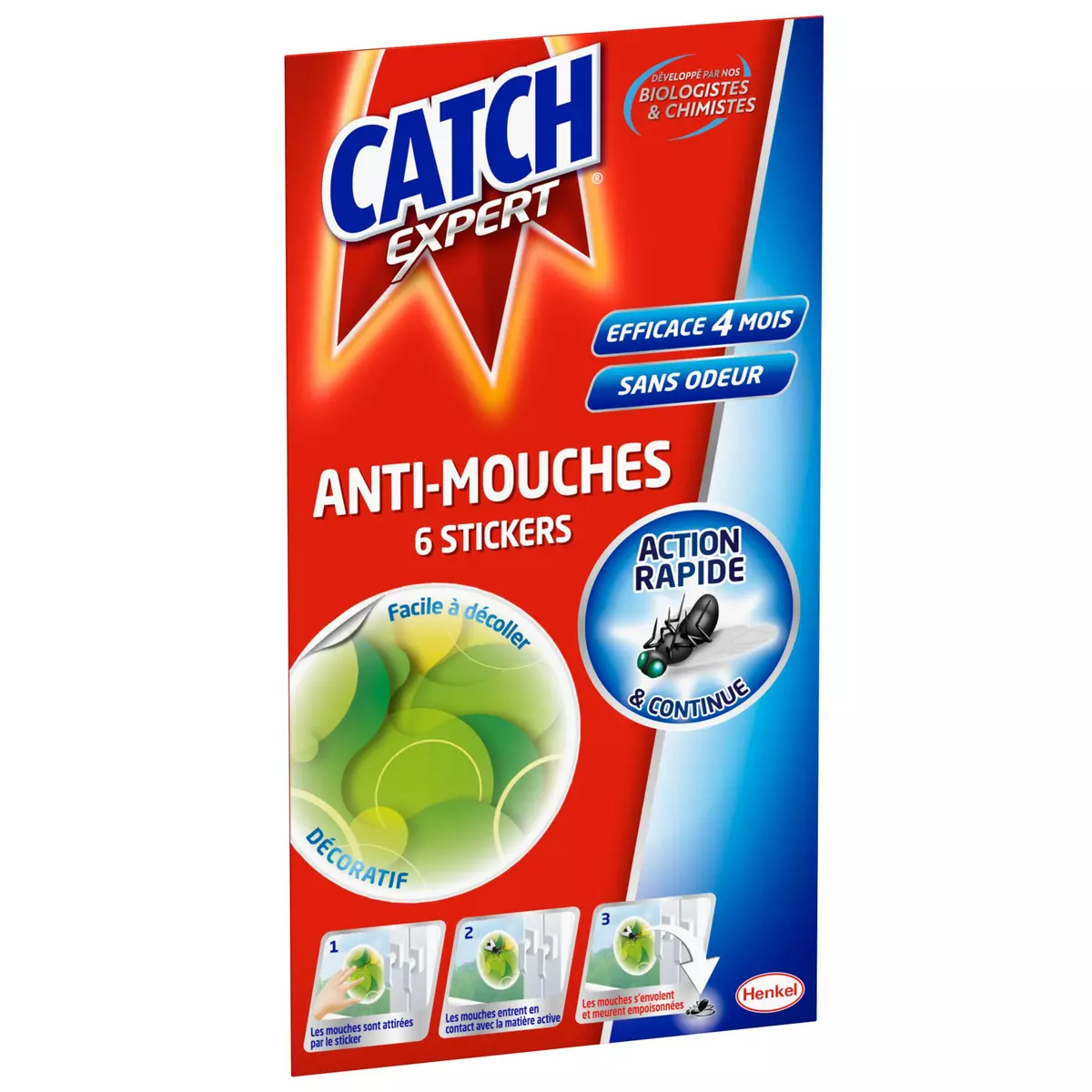 CATCH Stickers anti-mouches facile à décoller 6 stickers