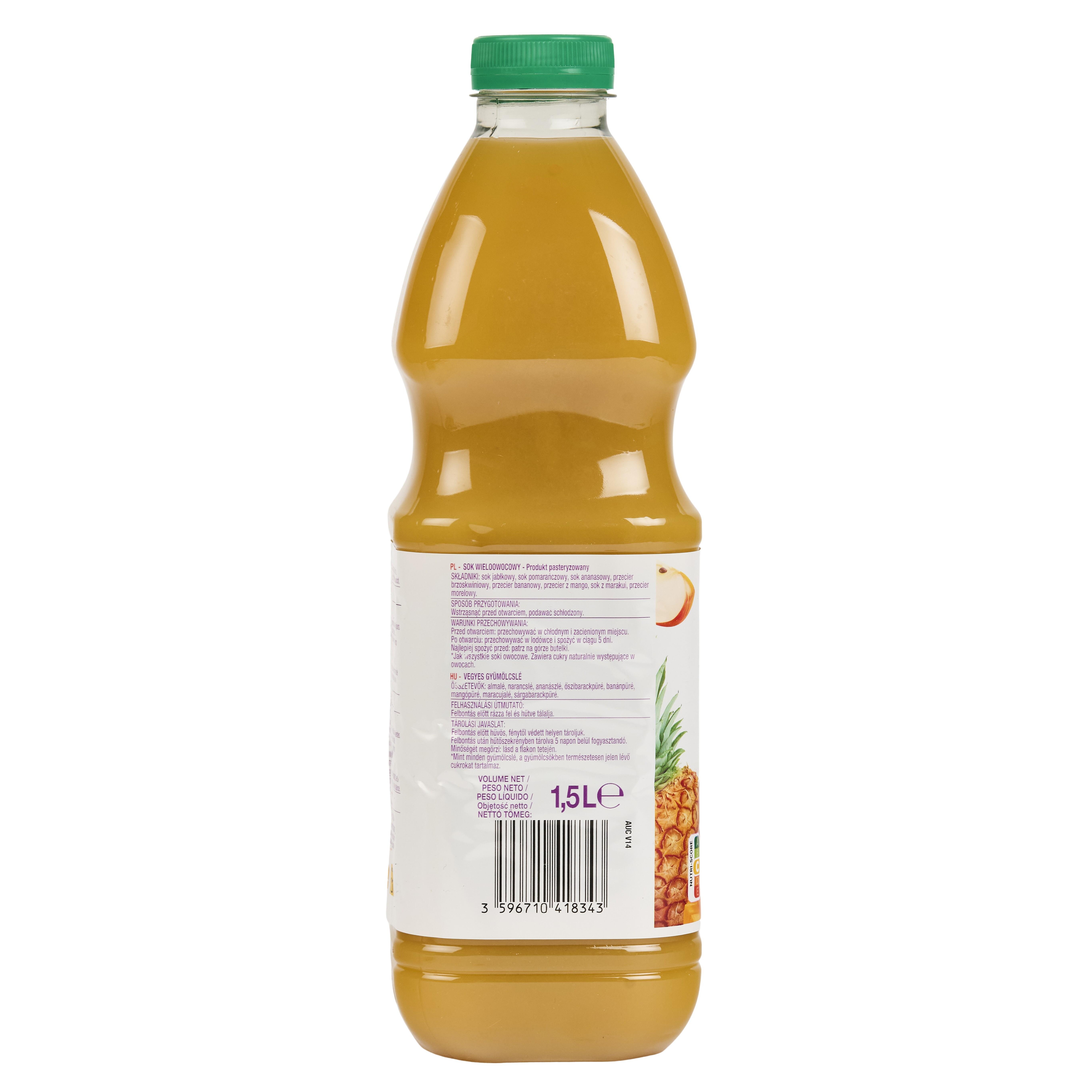 Voir la diapositive 2 : AUCHAN Pur jus multifruits 1,5l