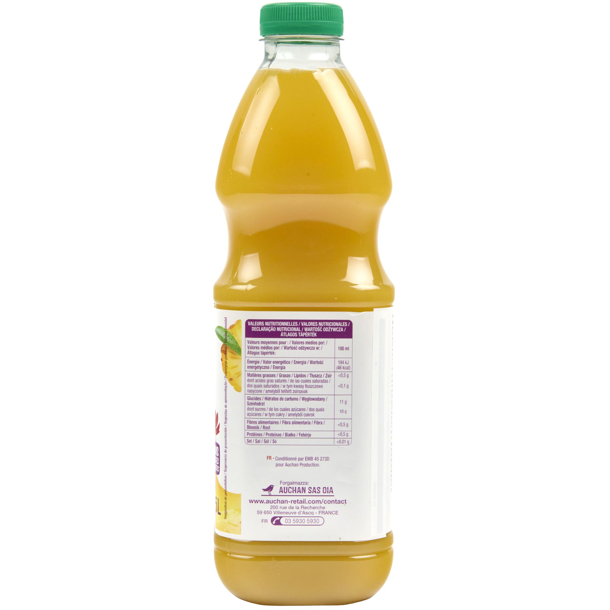 Voir la diapositive 2 : AUCHAN Pur jus multifruits 1,5l