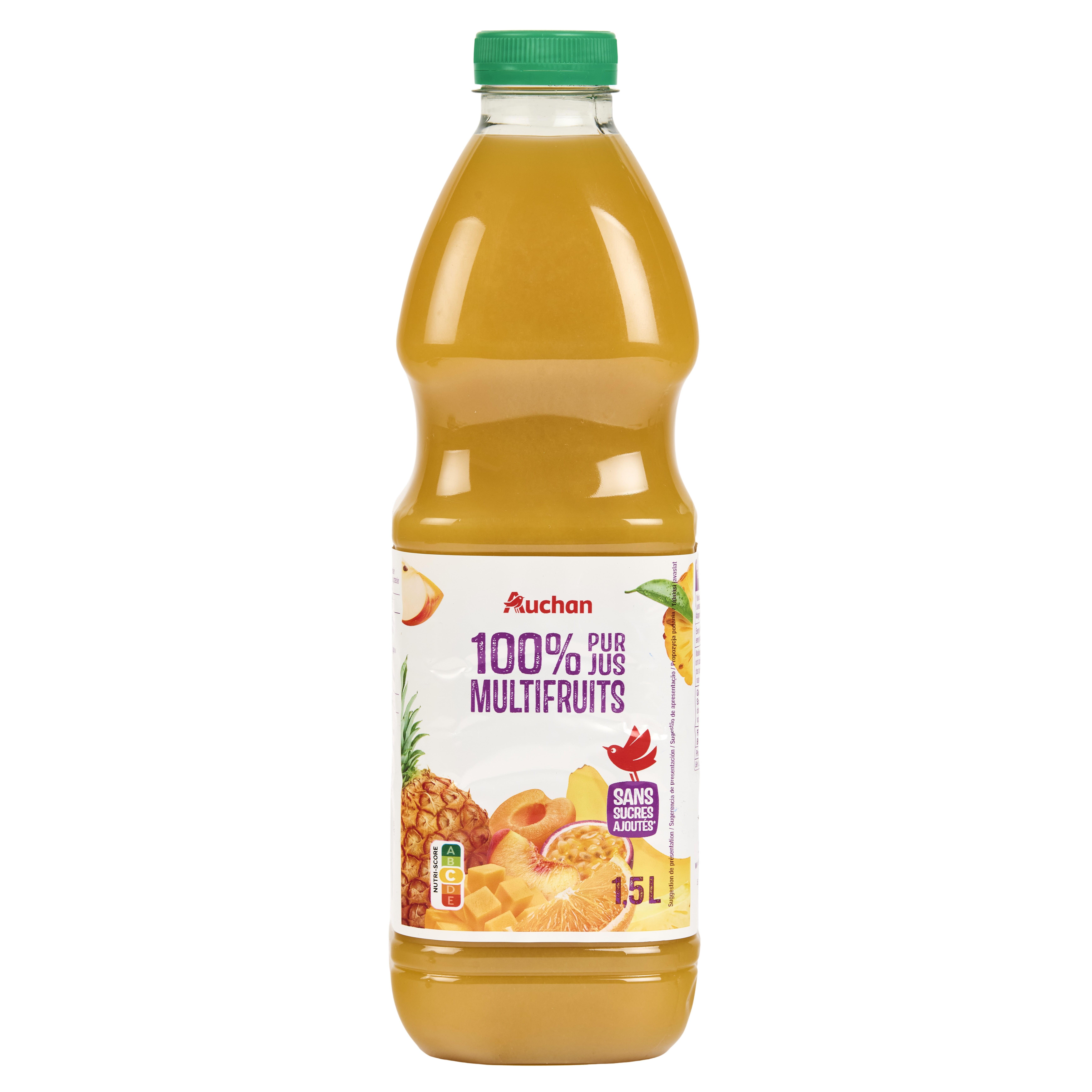 Voir la diapositive 4 : AUCHAN Pur jus multifruits 1,5l