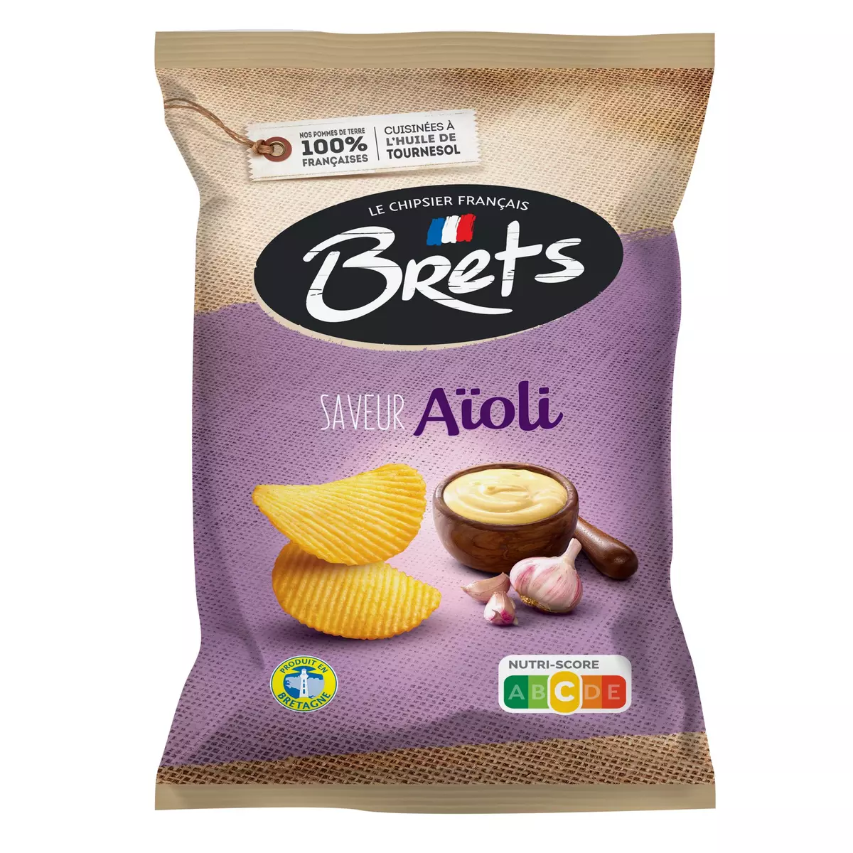 BRETS Chips ondulées saveur aïoli 125g