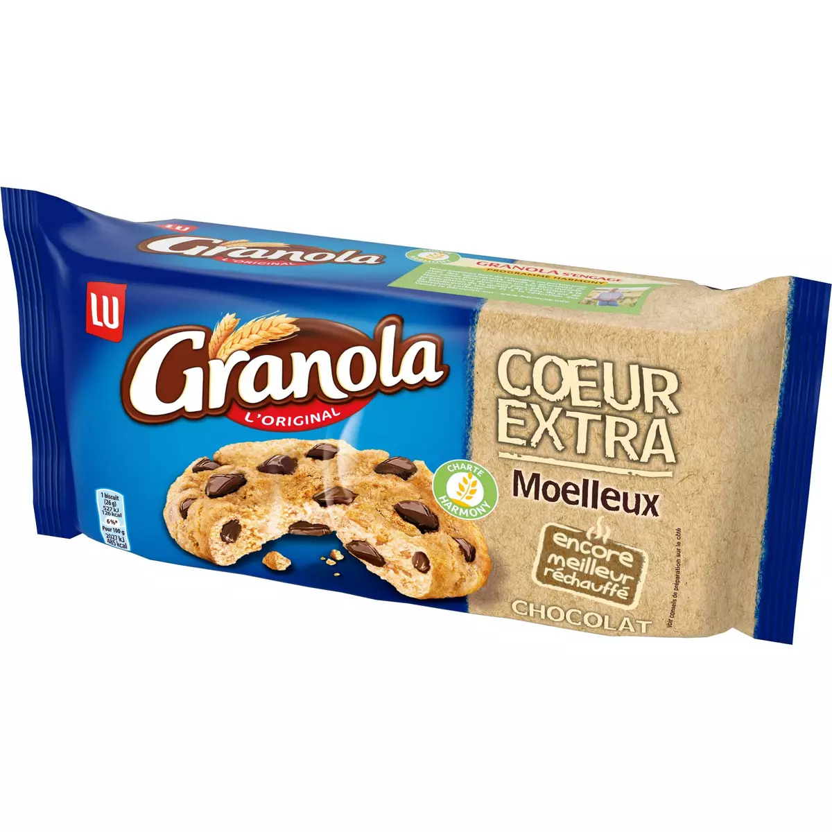GRANOLA Cookies cœur extra moelleux chocolat 182g
