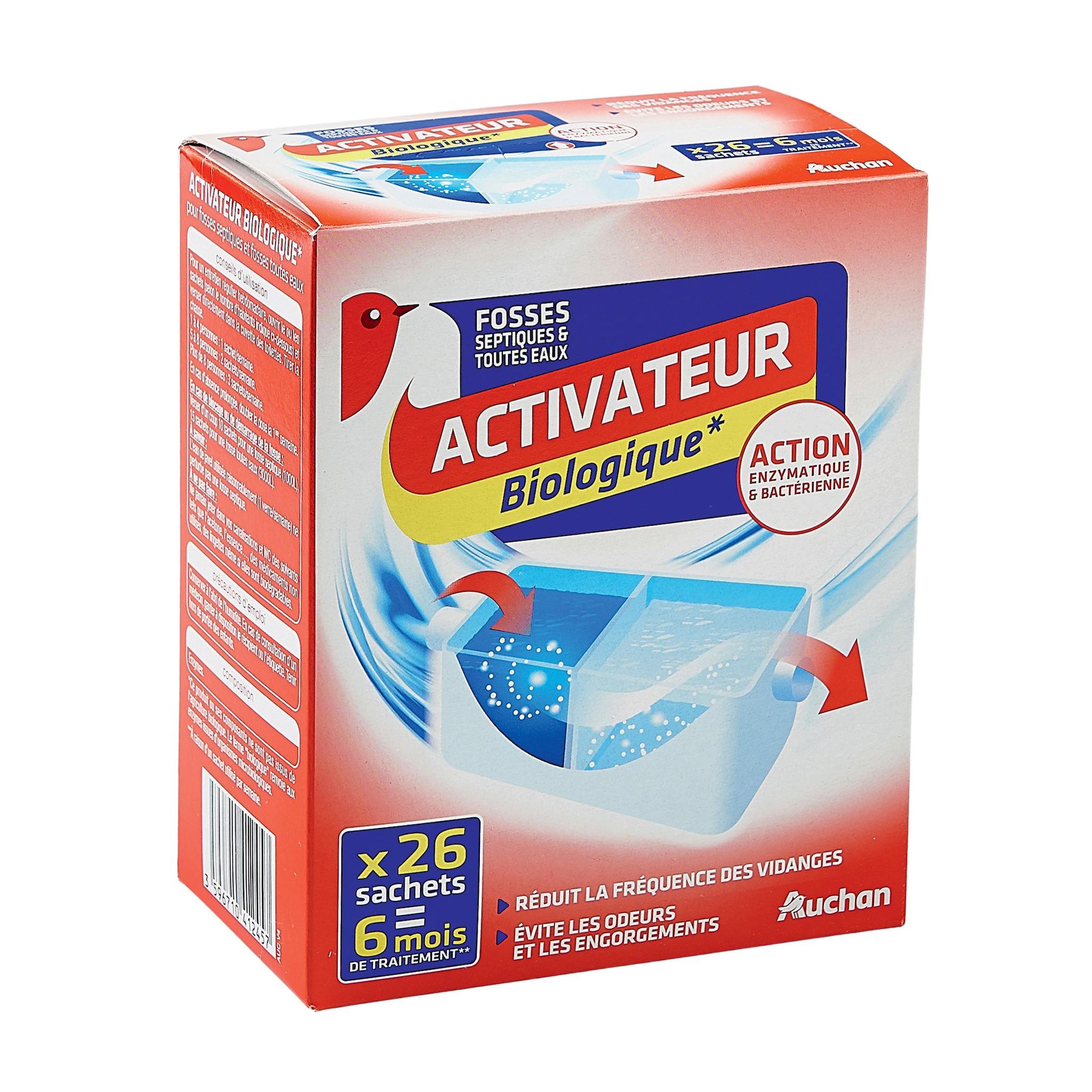 Voir la diapositive 2 : AUCHAN Activateur fosses septiques 26 sachets