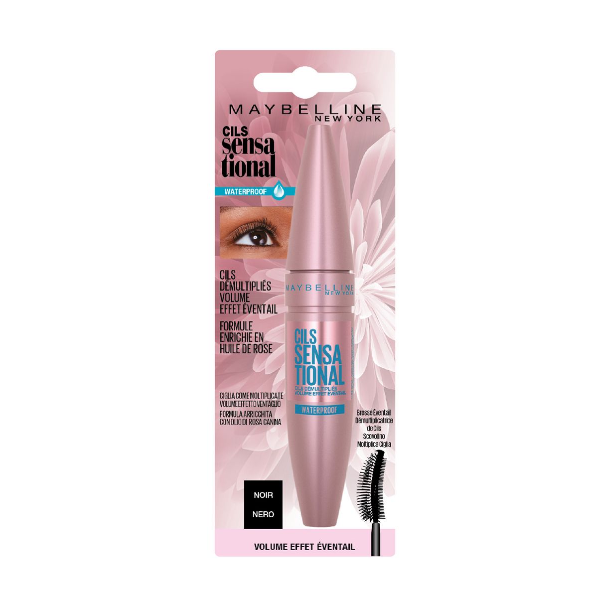 MAYBELLINE Cils sensational mascara waterproof volume effet éventail noir 1 pièce