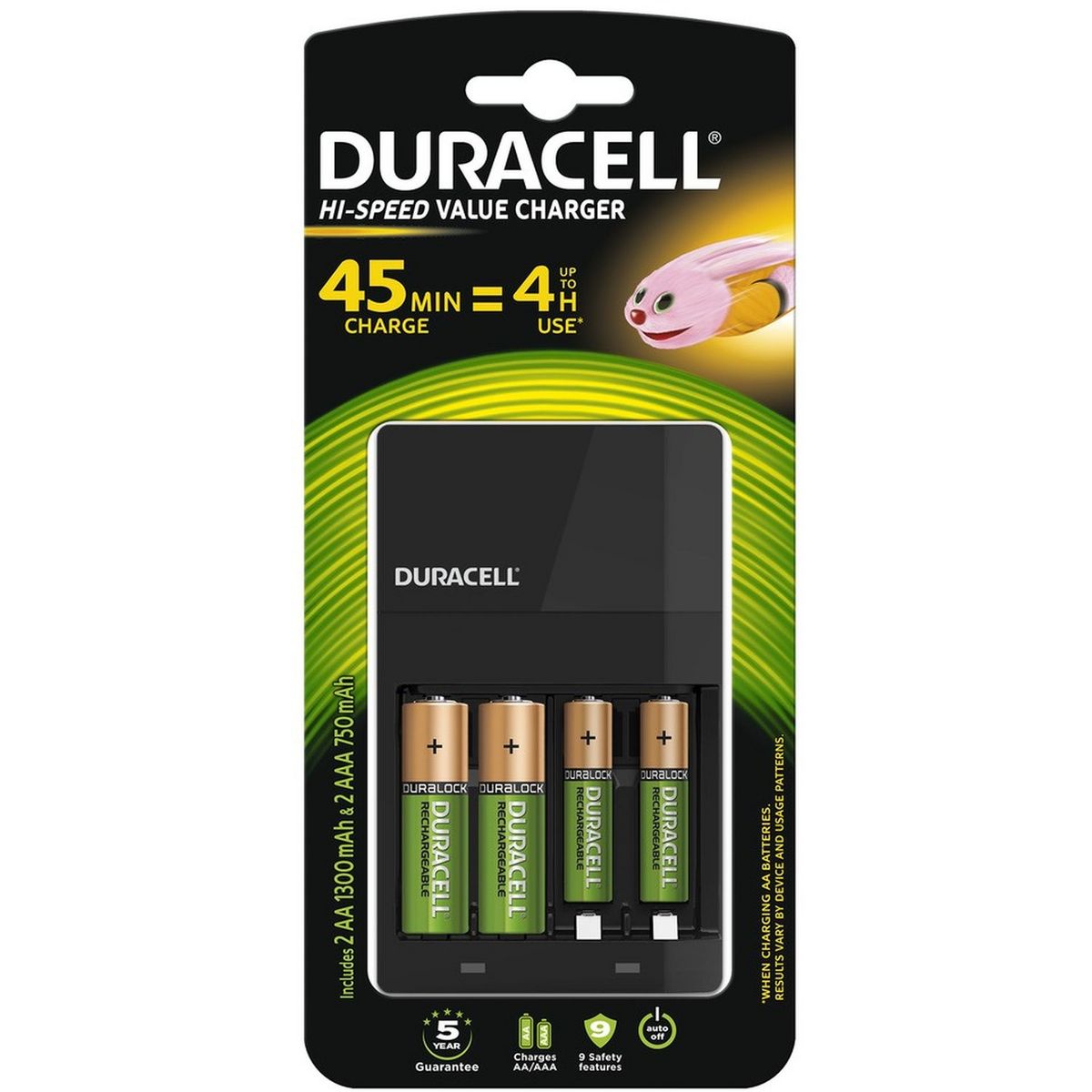 DURACELL Chargeur de piles hi-speed 2AA/2AAA