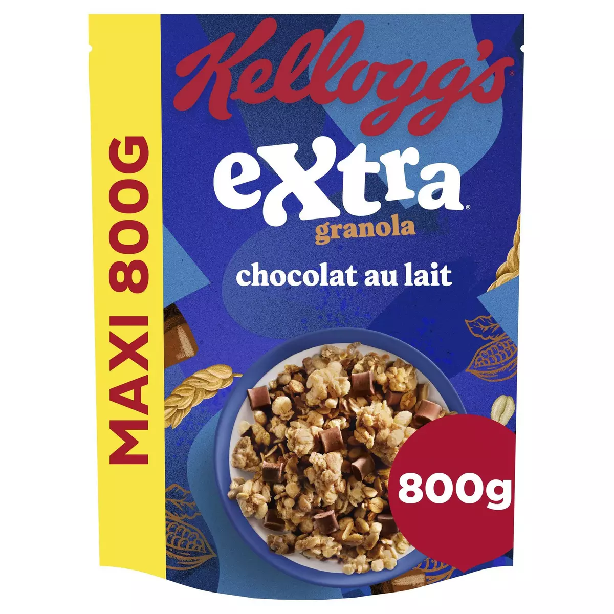 KELLOGG'S Céréales Extra chocolat au lait maxi format 800g