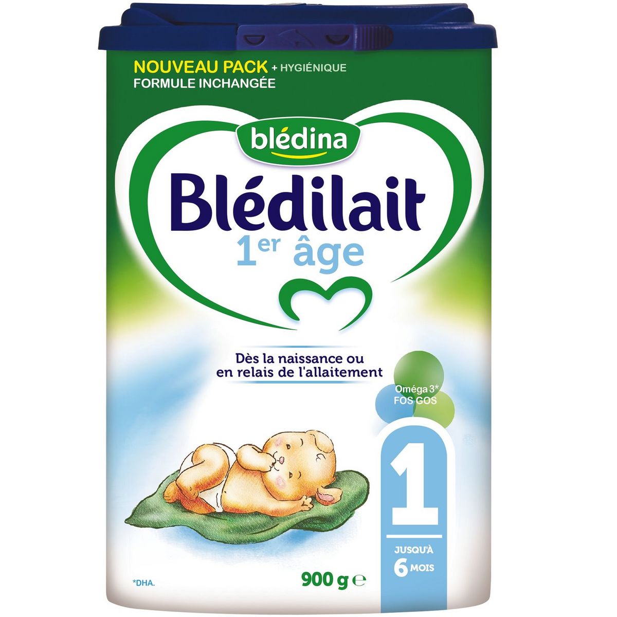 BLEDINA Blédilait 1 lait 1er âge en poudre dès la naissance 900g